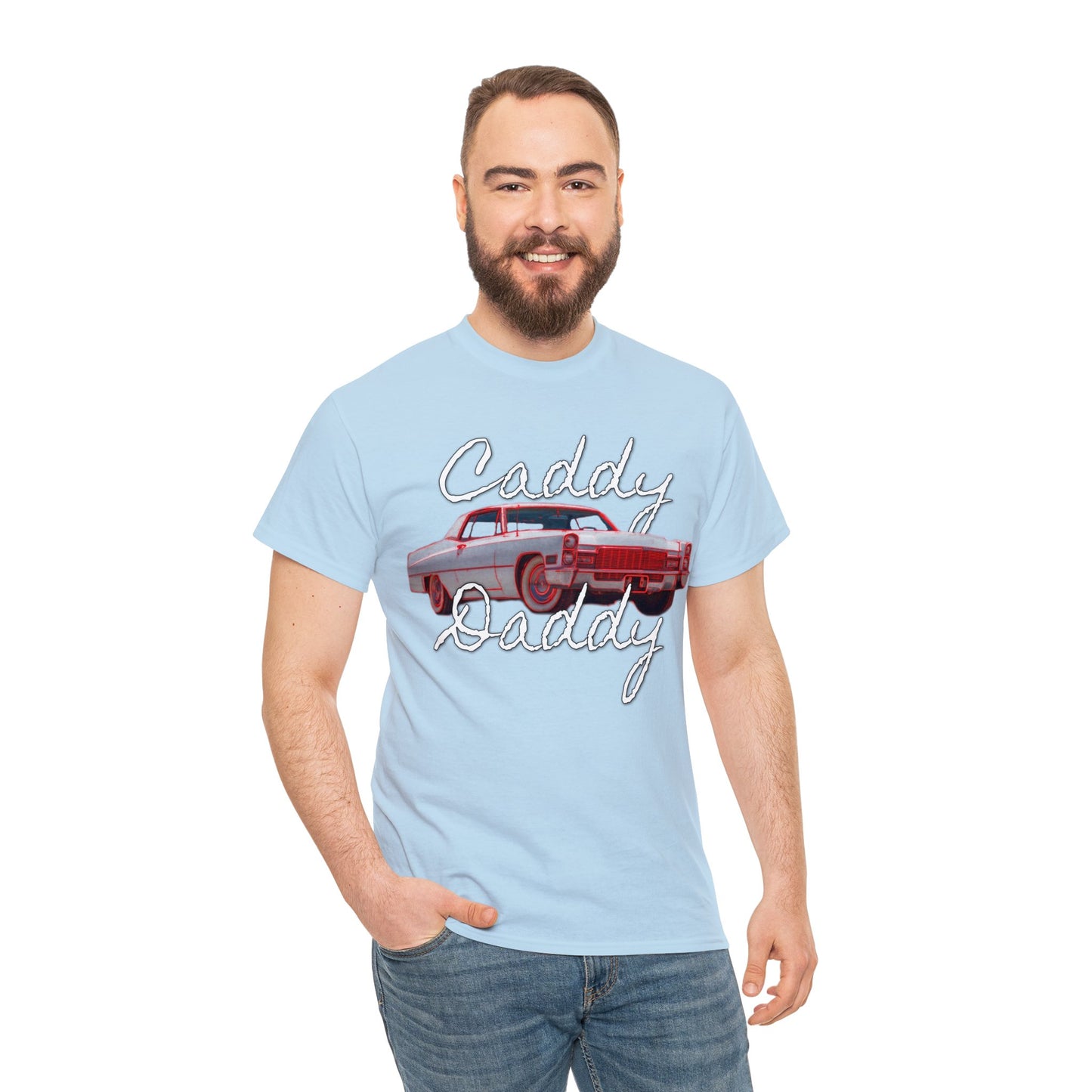 Cadillac, Vintage Car, Caddy Daddy, Retro DeVille Heavy Cotton Tee