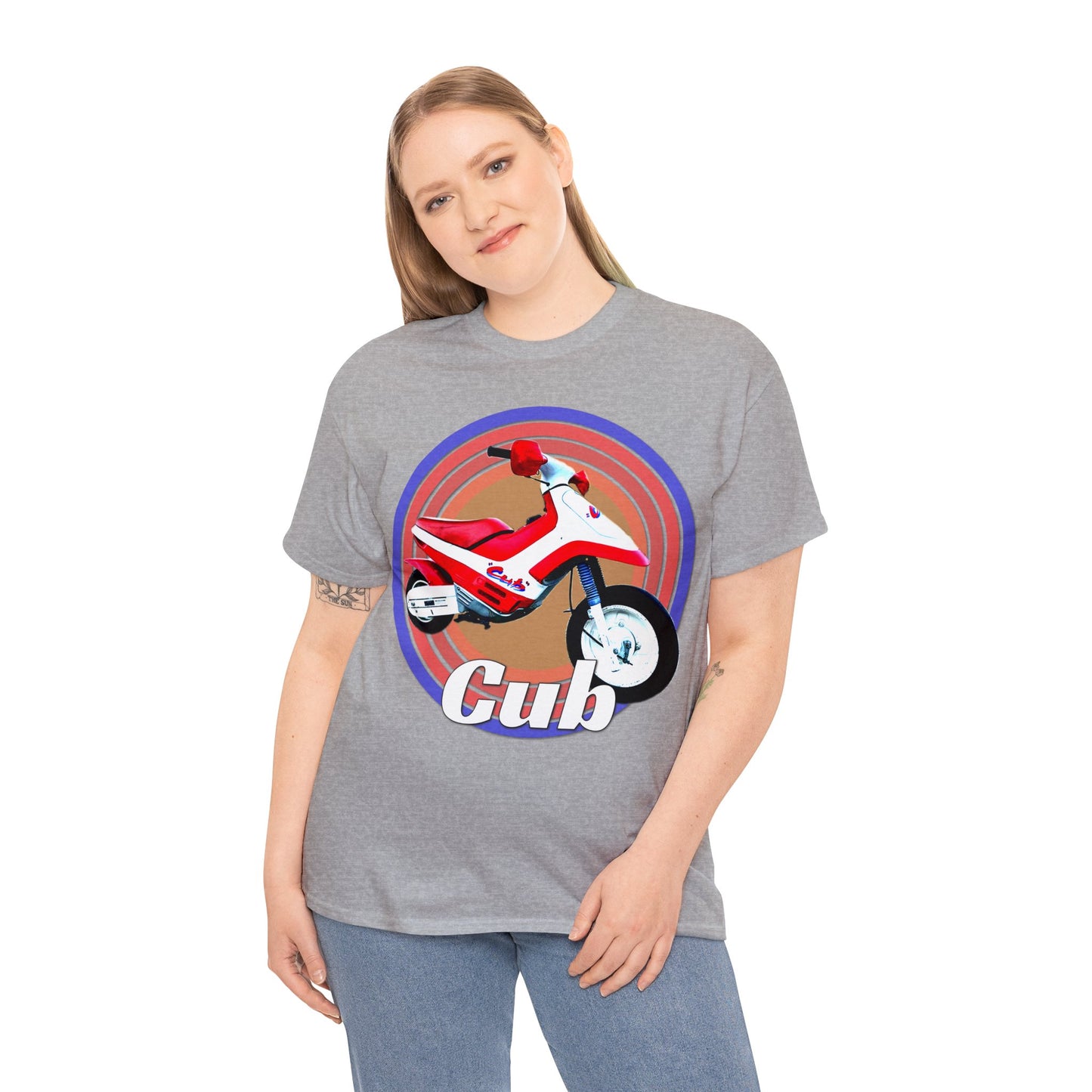 Vintage Cub Motorcycle, Cub Mini Bike, Retro Cub Motocross Bike Heavy Cotton Tee