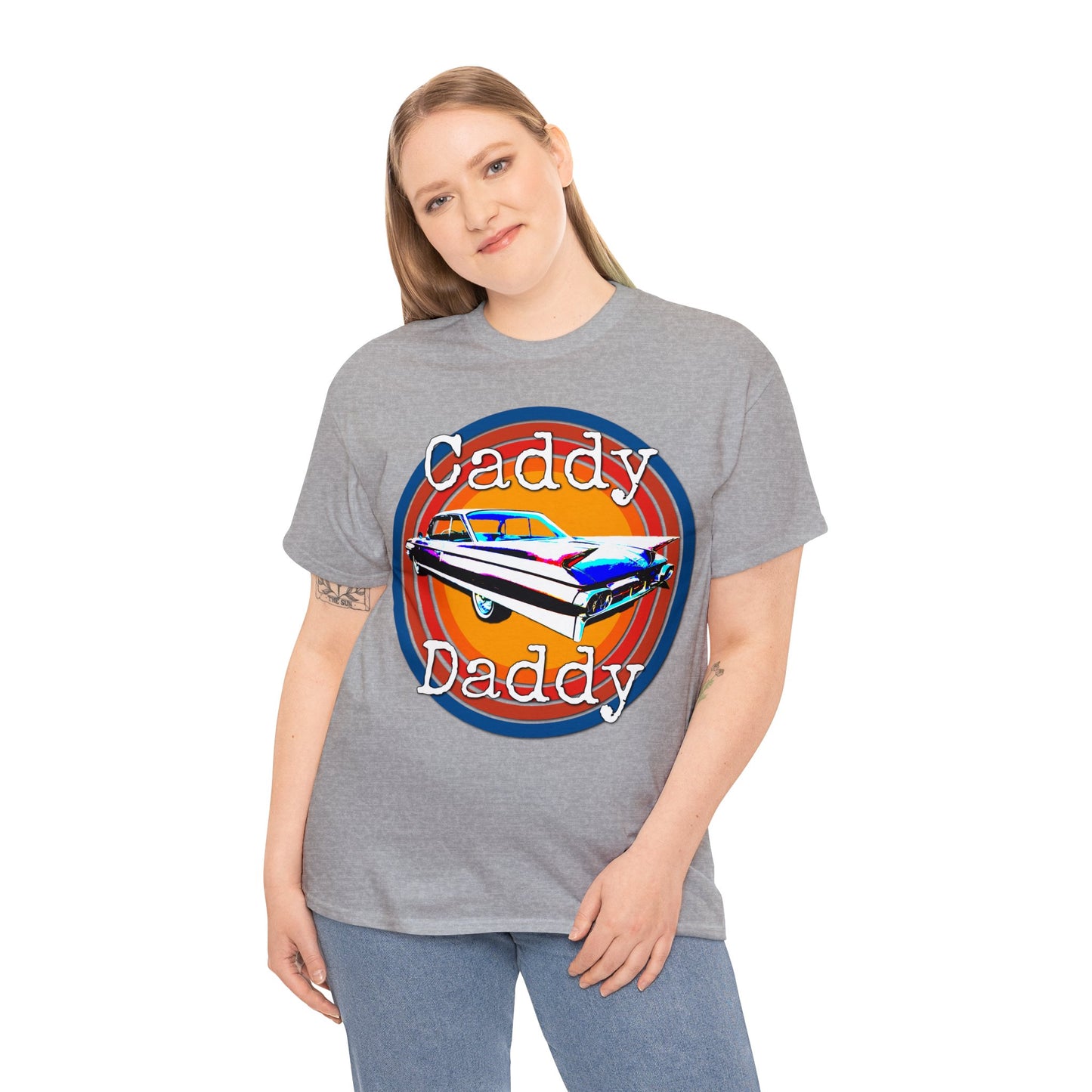 Cadillac, Vintage Car, Caddy Daddy, Retro DeVille Heavy Cotton Tee