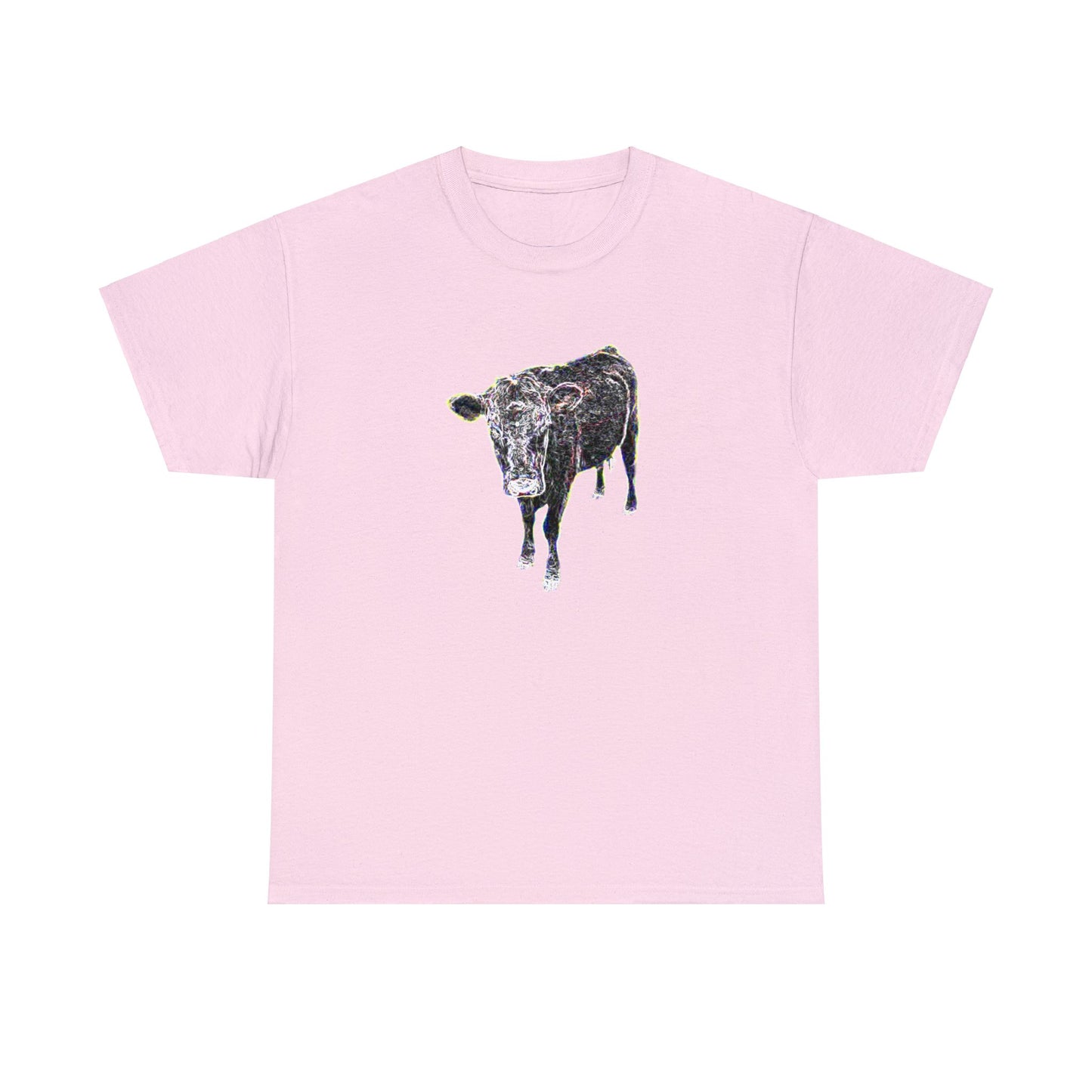 Vintage Retro Cow on the Farm Heavy Cotton Tee