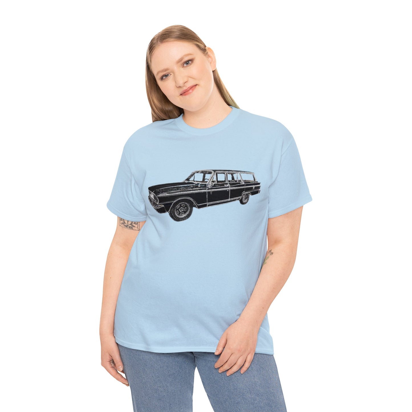 Vintage 1960s Station Wagon, Station Wagon, Family Car Heavy Cotton Tee