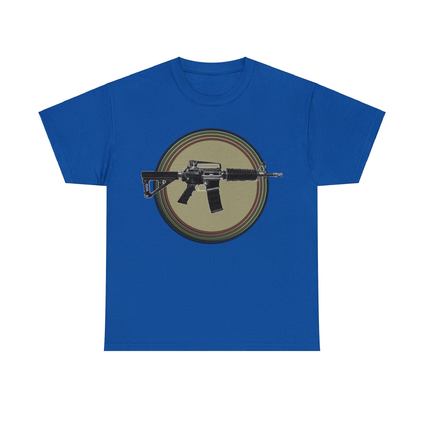 AR 15, Tactitcal Gun, Military Gun, Machine Gun Heavy Cotton Tee