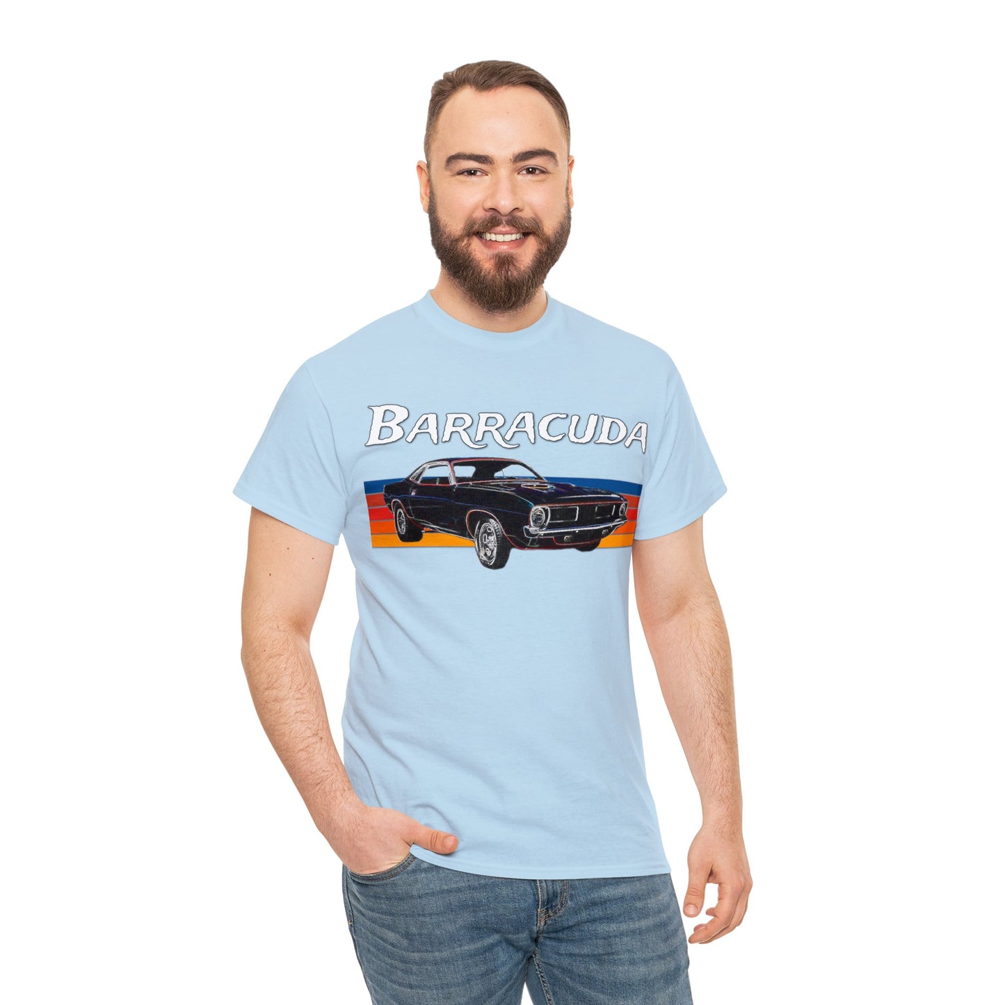 Barracuda Muscle Car, Cuda American Muscle Car, 1970s Car Heavy Cotton Tee