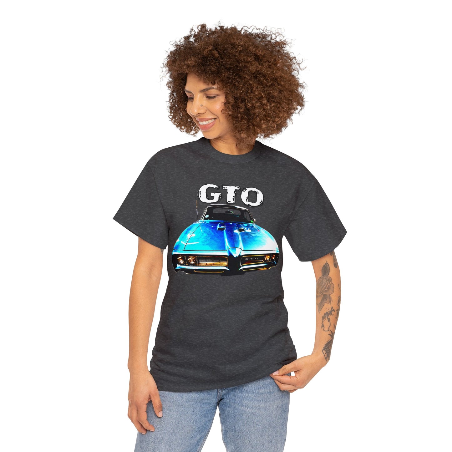 GTO American Muscle Car Vintage Retro Pontiac Heavy Cotton Tee