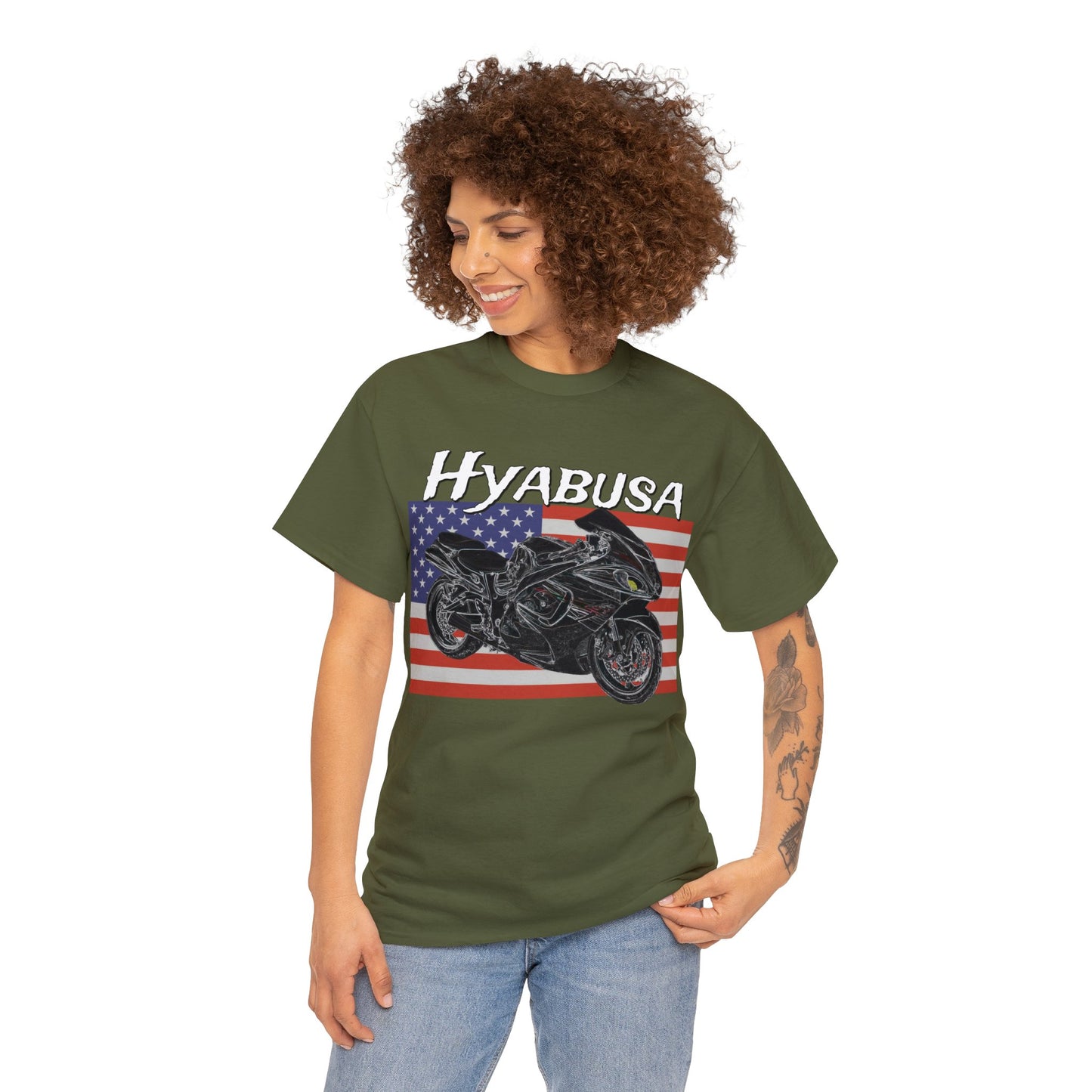 Hyabusa Motorcycle, Street Bike, Street Motorcycle Sport Bike Heavy Cotton Tee