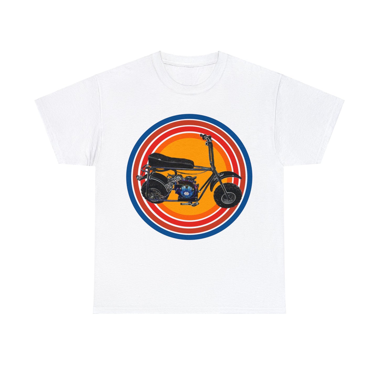 Mini Bike, Scooter, Vintage, Retro, Motorcycle, Moped Heavy Cotton Tee