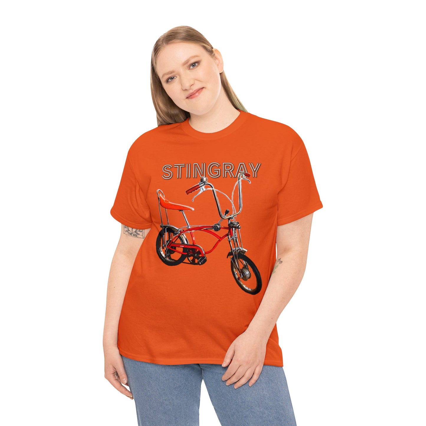 Stingray Krate Bicycle, Vintage Stick Shift Bike, Banana Seat Bike Heavy Cotton Tee