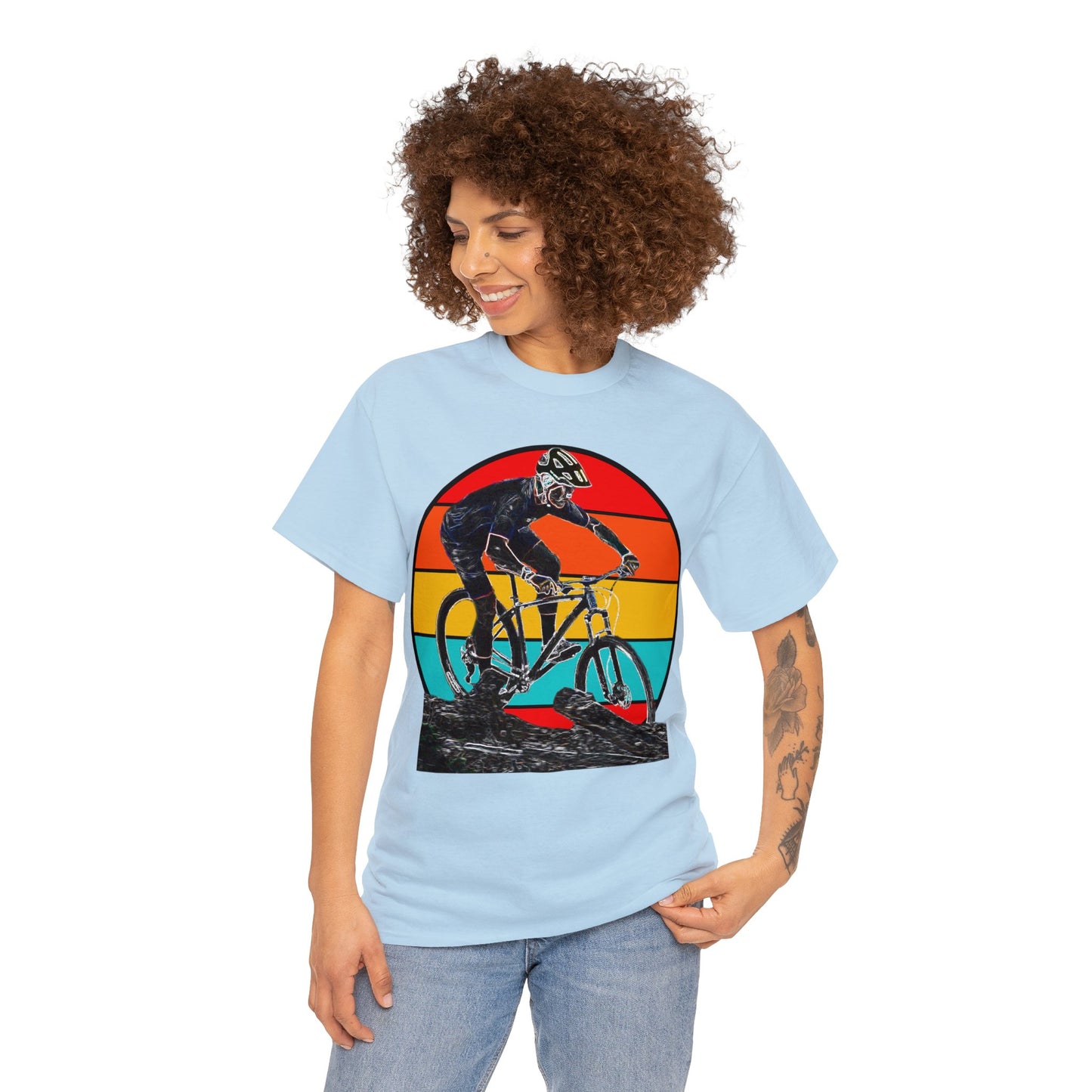 Mountain Bike, Mountain Biker, Hard Tail Mountain Bike Heavy Cotton Tee