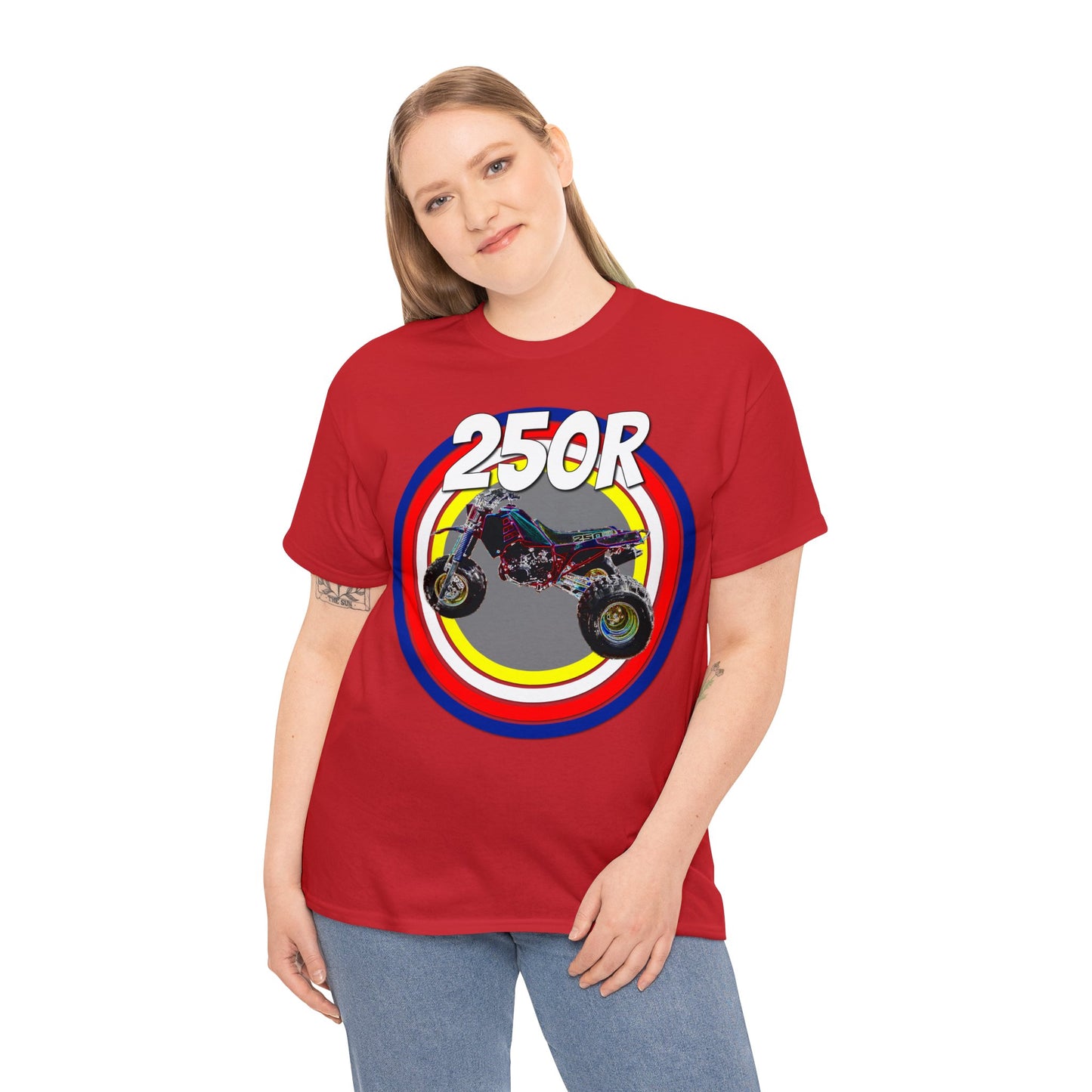 250R Three Wheeler, Retro Three Wheeler, 2 Stroke 3 Wheeler, ATV, ATC Heavy Cotton Tee