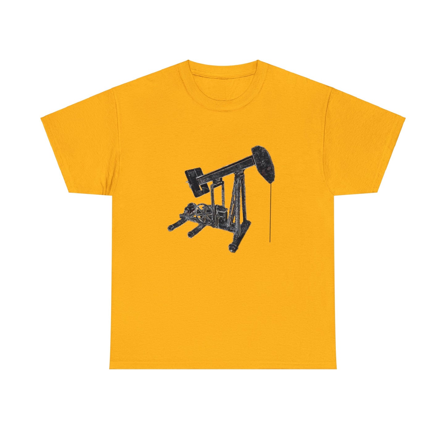 Vintage Retro Oil Field Pump Jack Heavy Cotton Tee