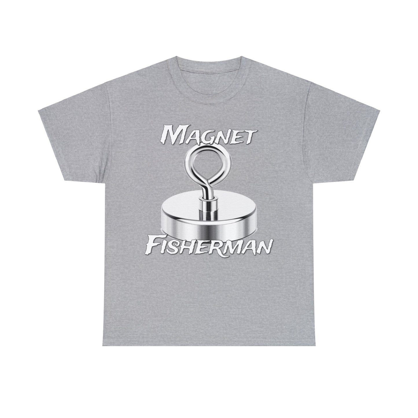 Cool Magnet Fisherman Fishing Unisex Heavy Cotton Tee