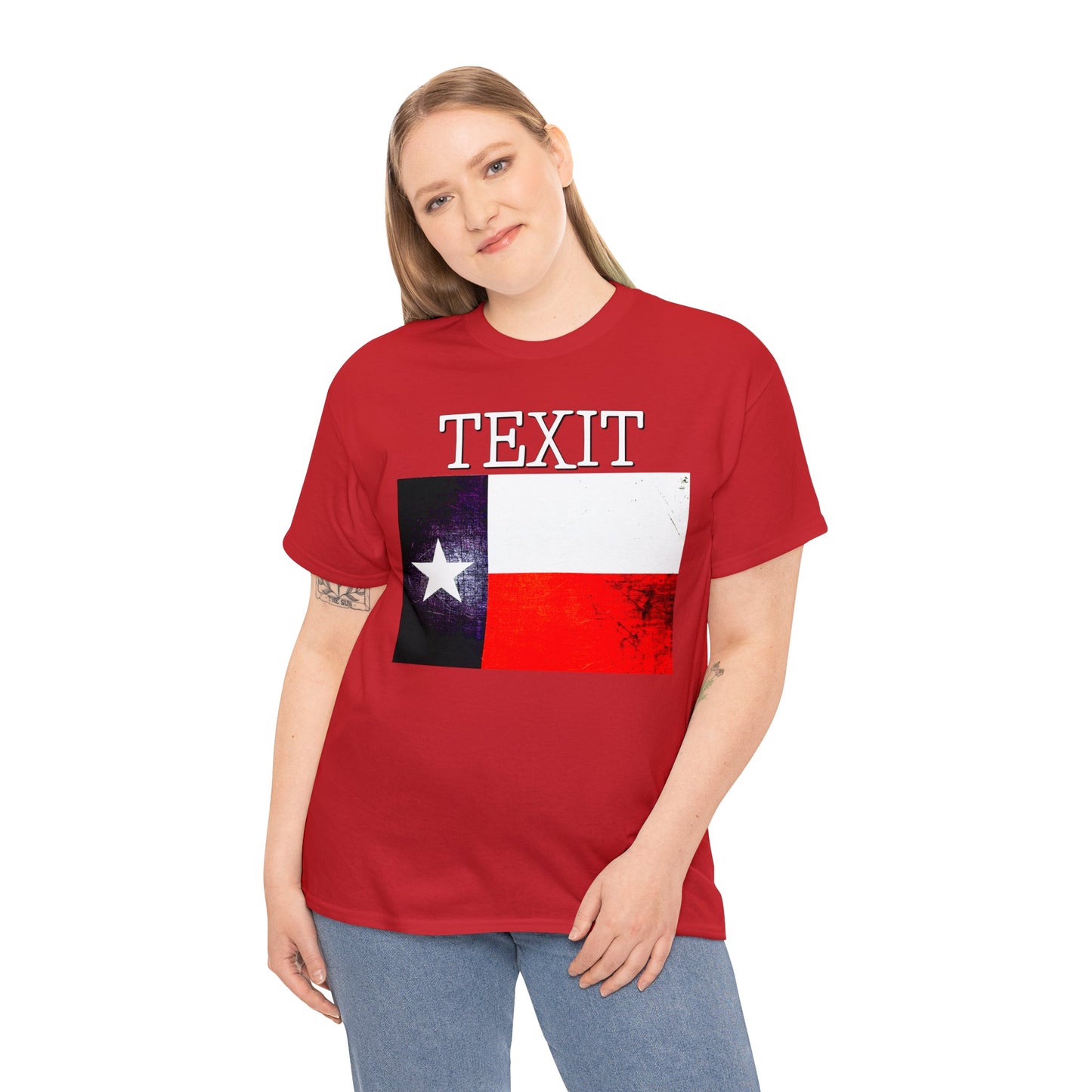 Texit Texas Flag Texas Independence Heavy Cotton Tee