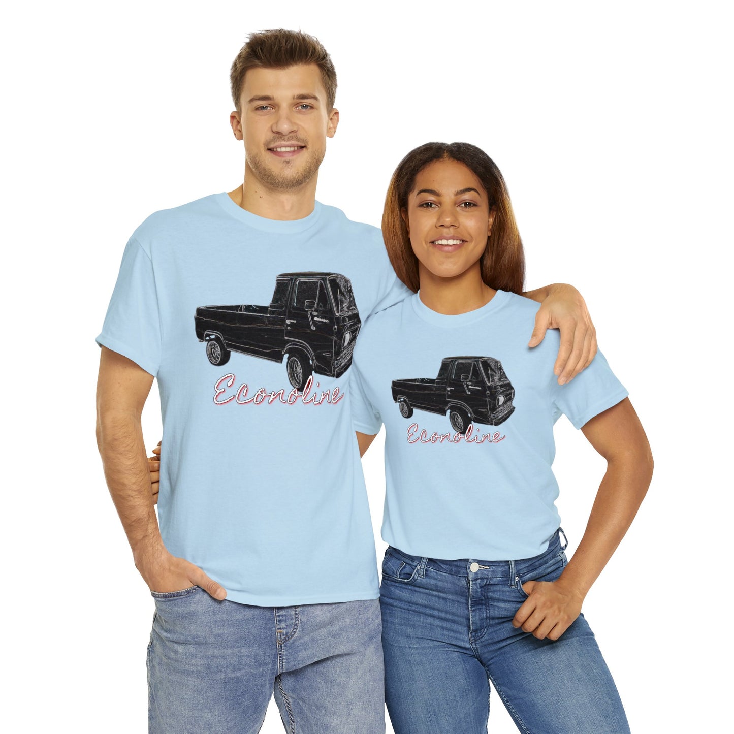 Econoline Pickup Truck, Vintage Pickup Truck, Old School Pickup Heavy Cotton Tee