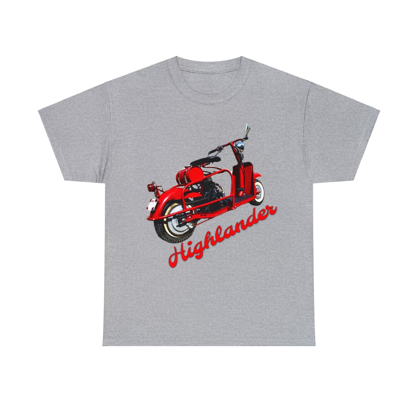 Highlander Mini Bike, Vintage Scooter, Retro Scooter, Moped, Minibike Heavy Cotton Tee