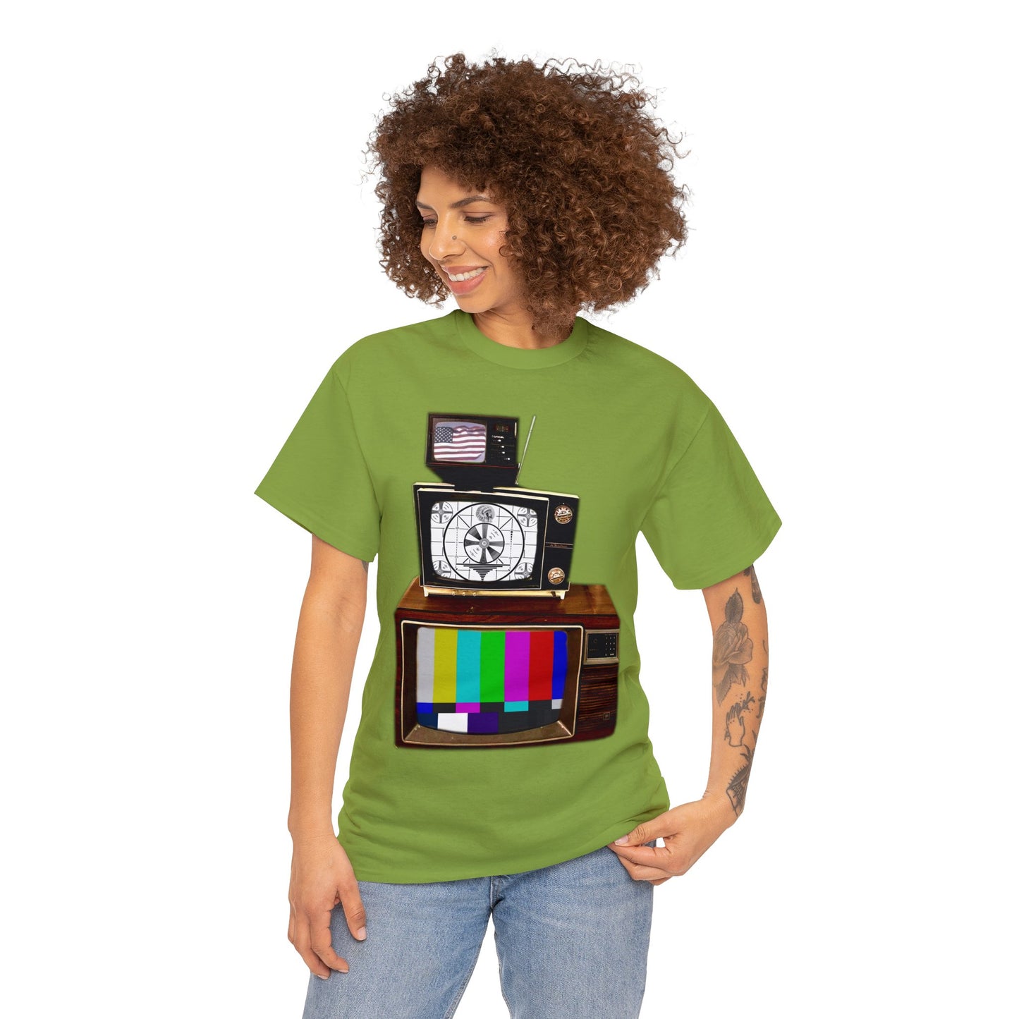 Vintage Televisions, Tube TV, Sign Off Screen, Old School, Vintage, Retro Heavy Cotton Tee