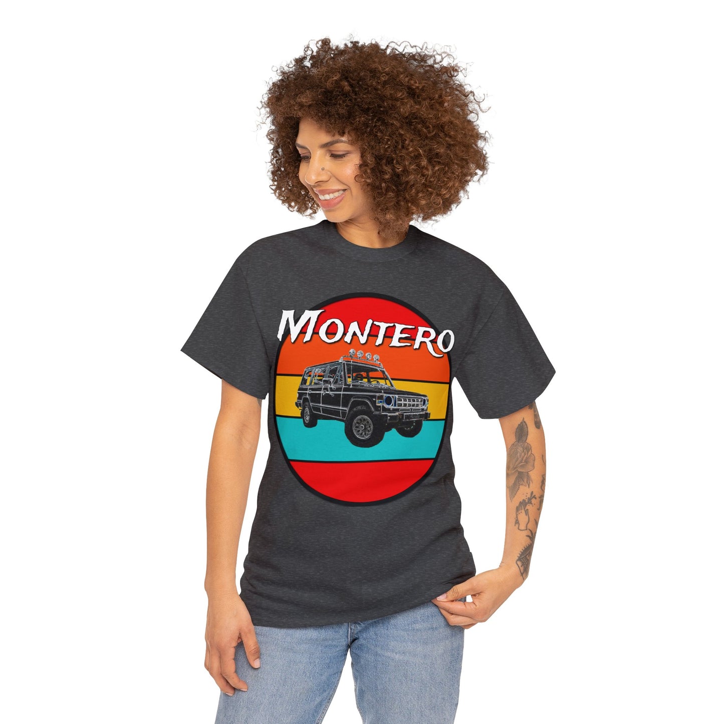 Montero 4x4 Off Road Truck, Vintage Retro Montero Heavy Cotton Tee