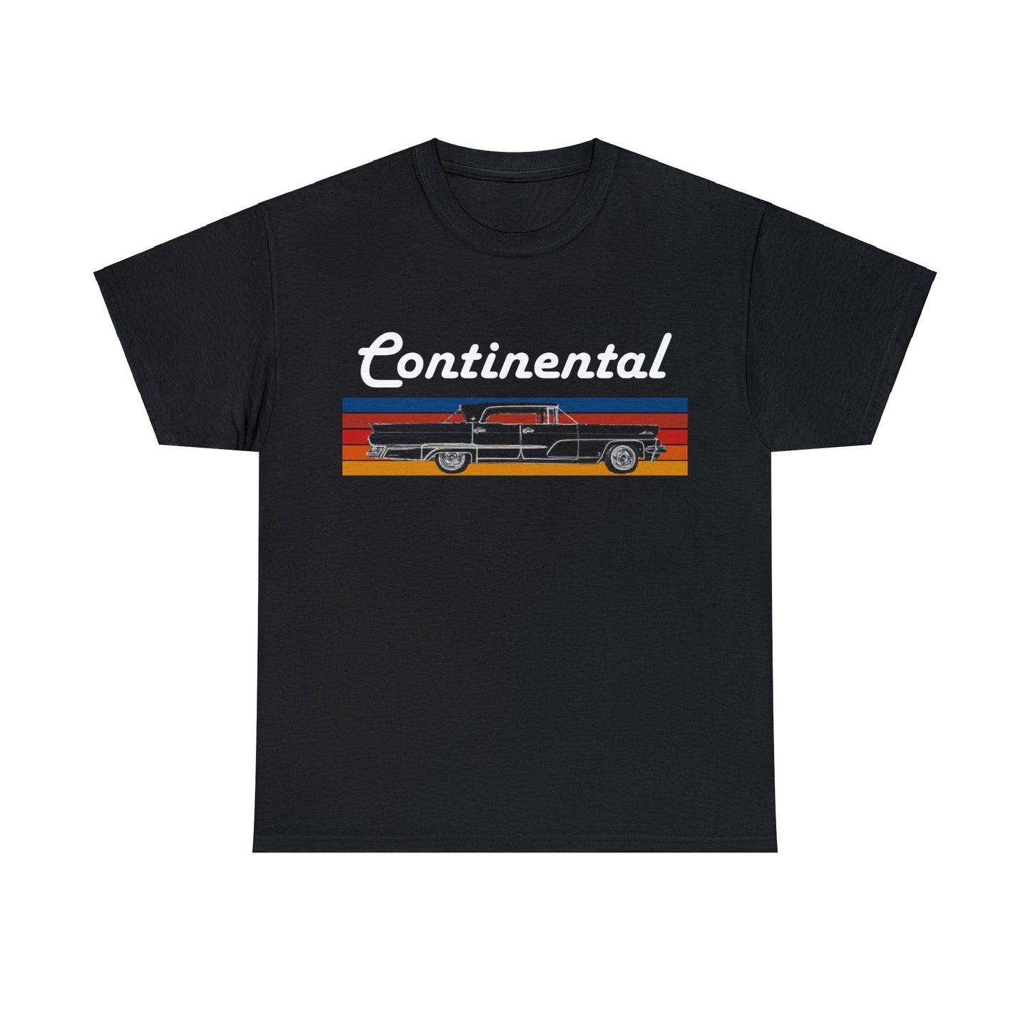 1959 Continental Retro Vintage American Car With Tail Fins Heavy Cotton Tee