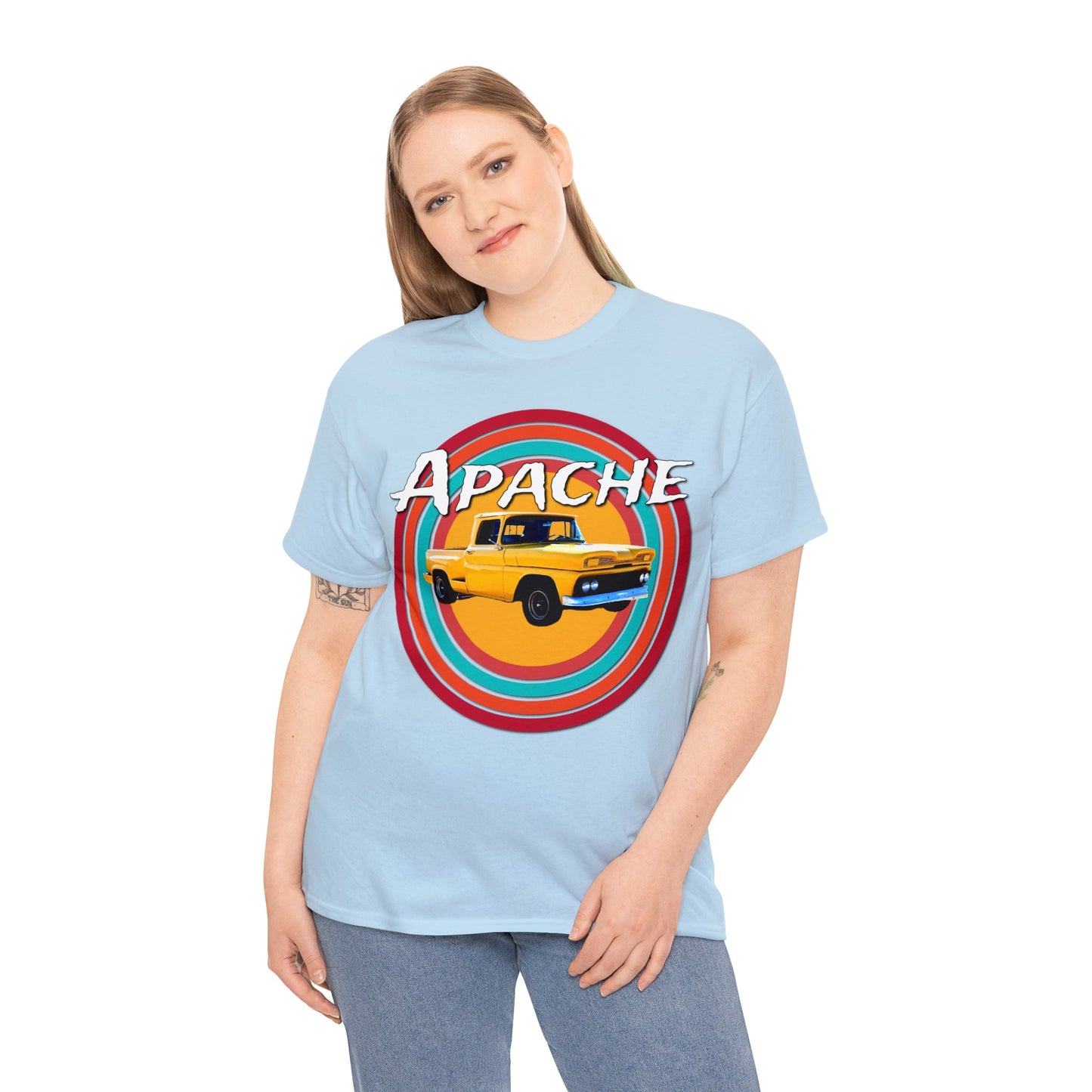 Apache C 10 Pickup Truck, 1960's Pickup Truck, Cool Vintage Pickup Truck Heavy Cotton Tee