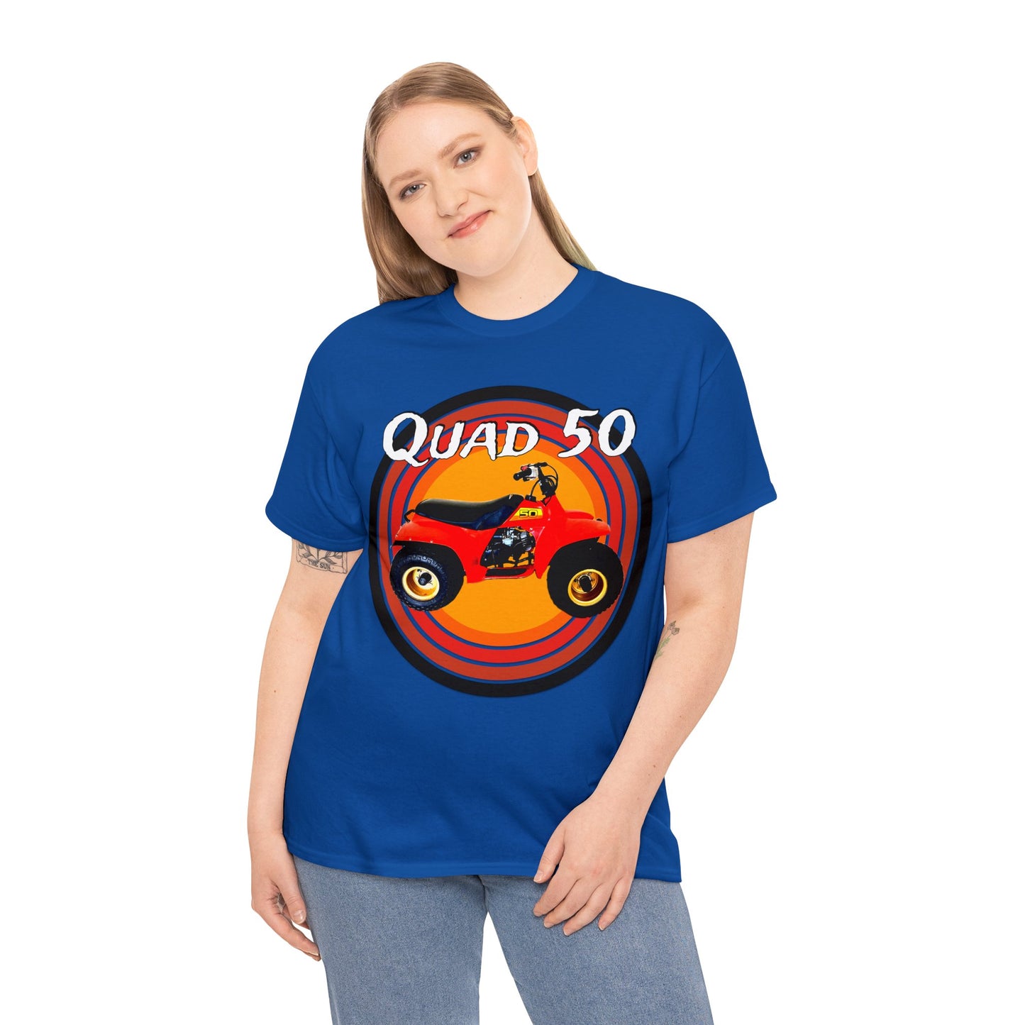 Quad 50, ATV, ATC, Quad Racer, Quadzilla, All Terrain Vehicle Heavy Cotton Tee