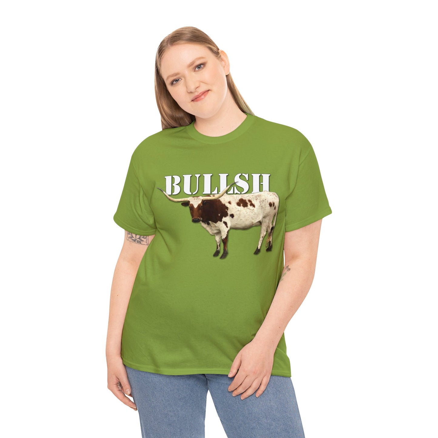 Bullsh, Longhorn, Cow, Cattle, Funny, Texas, Country Heavy Cotton Tee