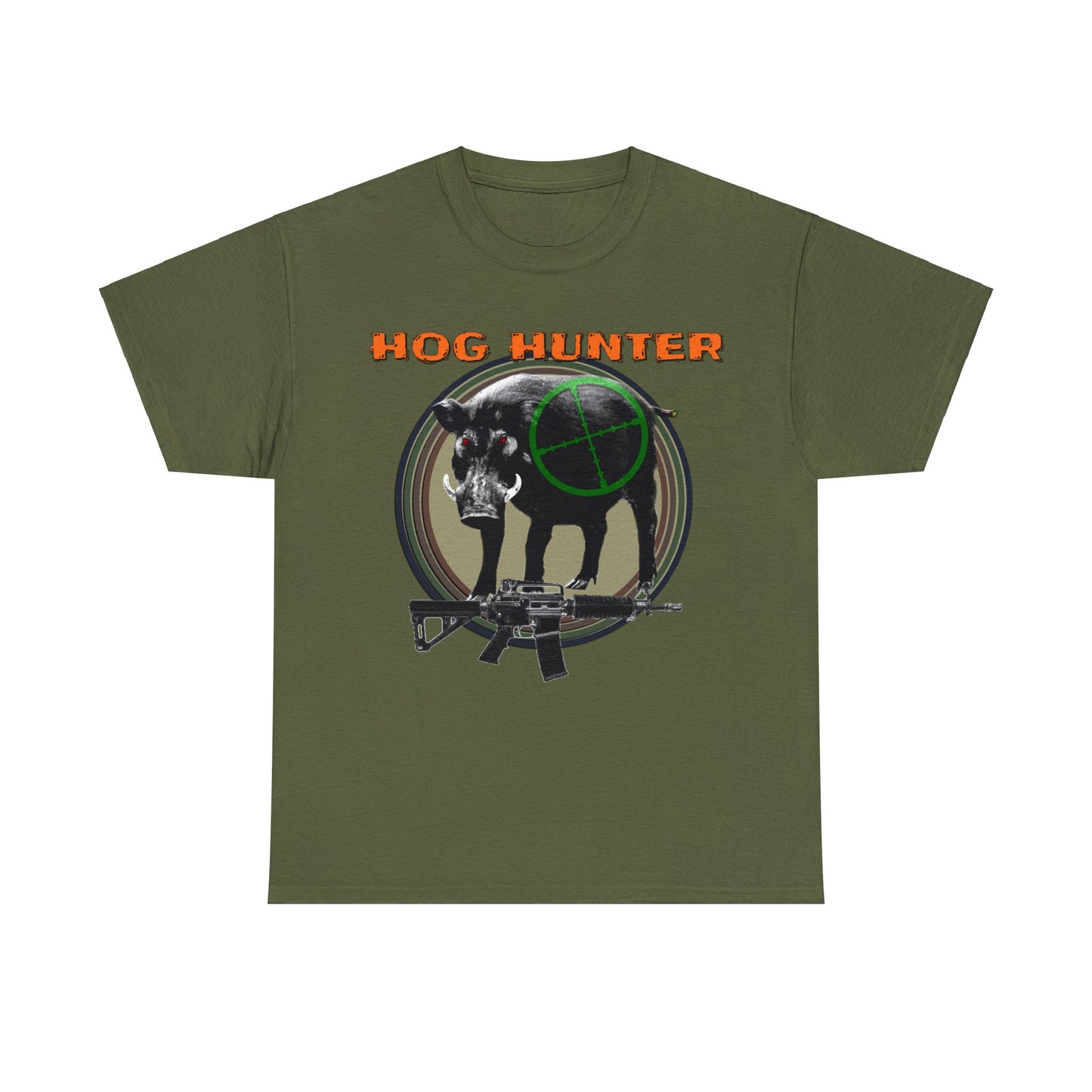 Wild Hog Hunter, Wild Hog, Hog Wild, Hog Boar Hunting Heavy Cotton Tee