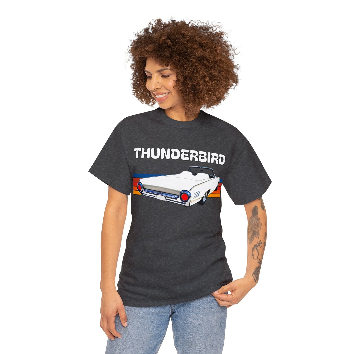 Thunderbird Vintage American Automobile, Antique American Car Heavy Cotton Tee