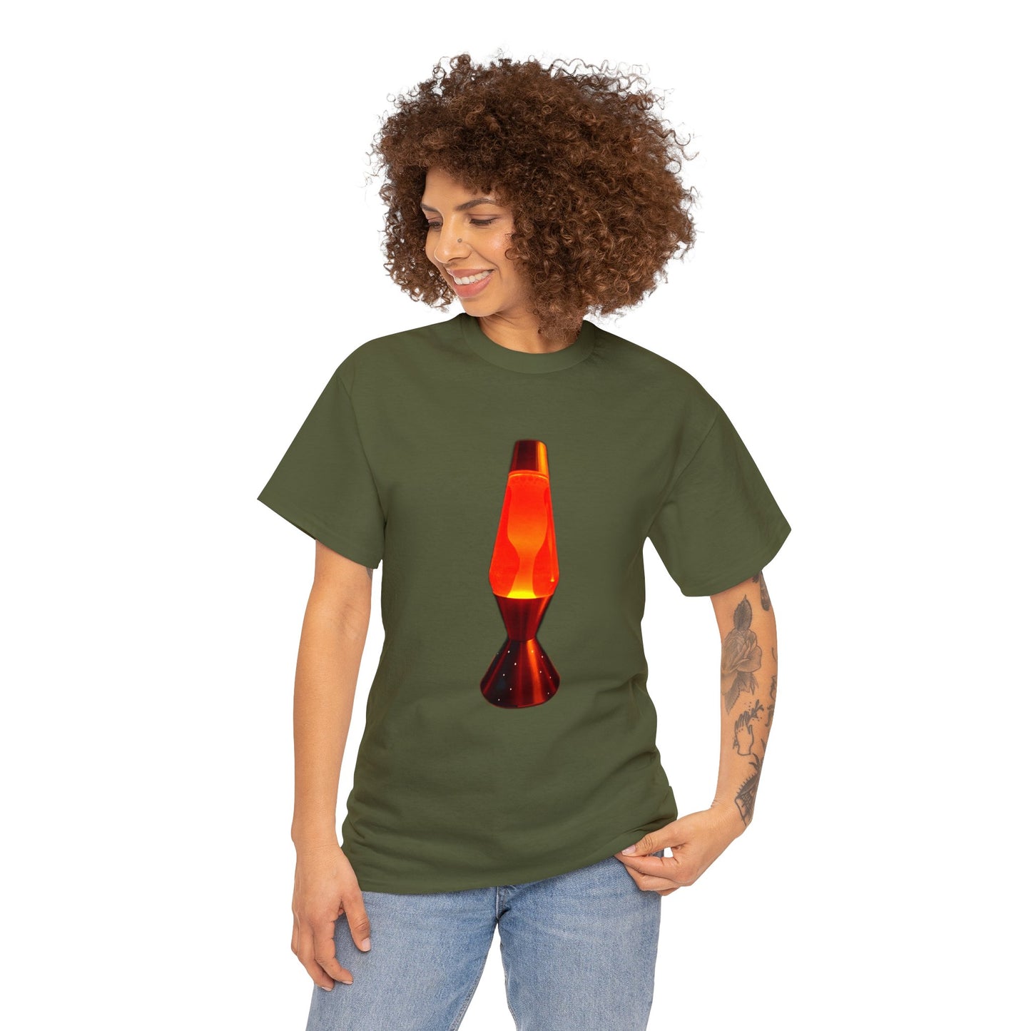 Orange Lava Lamp, Retro Lava Lamp, 1970s lighting Heavy Cotton Tee