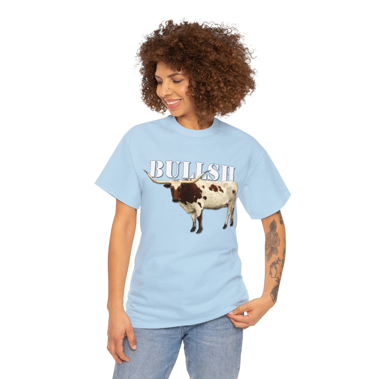 Bullsh, Longhorn, Cow, Cattle, Funny, Texas, Country Heavy Cotton Tee