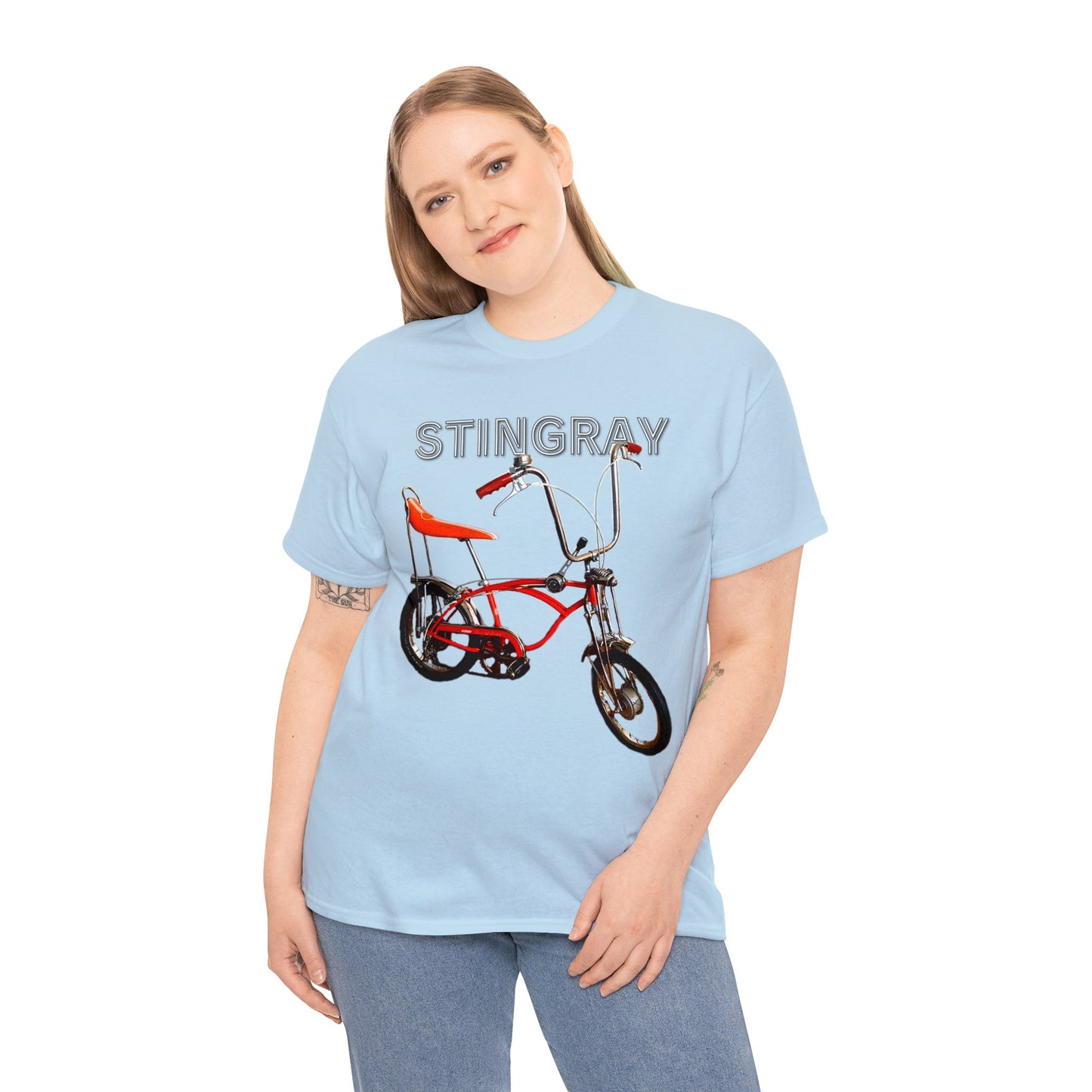 Stingray Krate Bicycle, Vintage Stick Shift Bike, Banana Seat Bike Heavy Cotton Tee