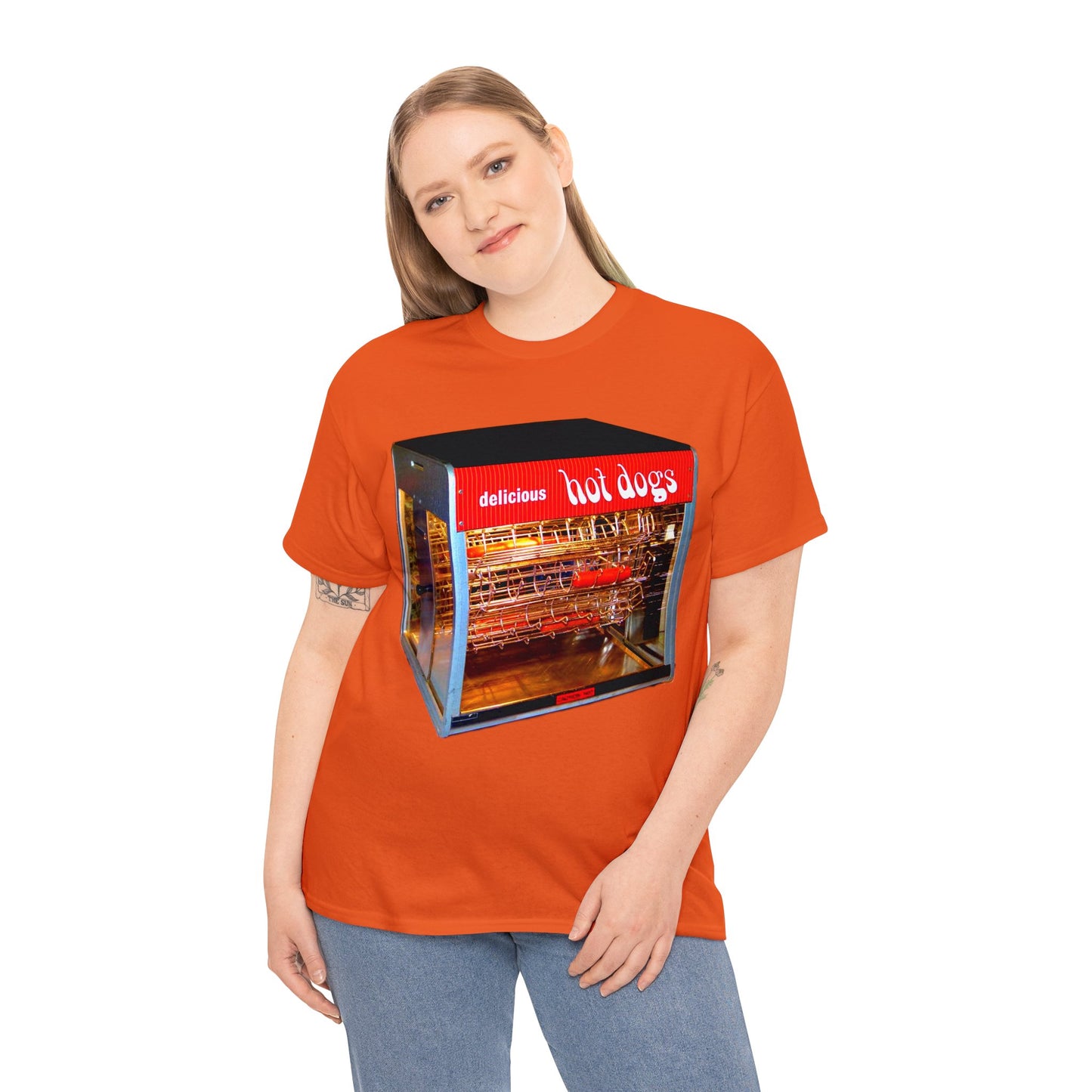 Hot Dog Roller, Hot Dog Vendor, Hot Dog Machine, Delicious Hot Dogs Heavy Cotton Tee