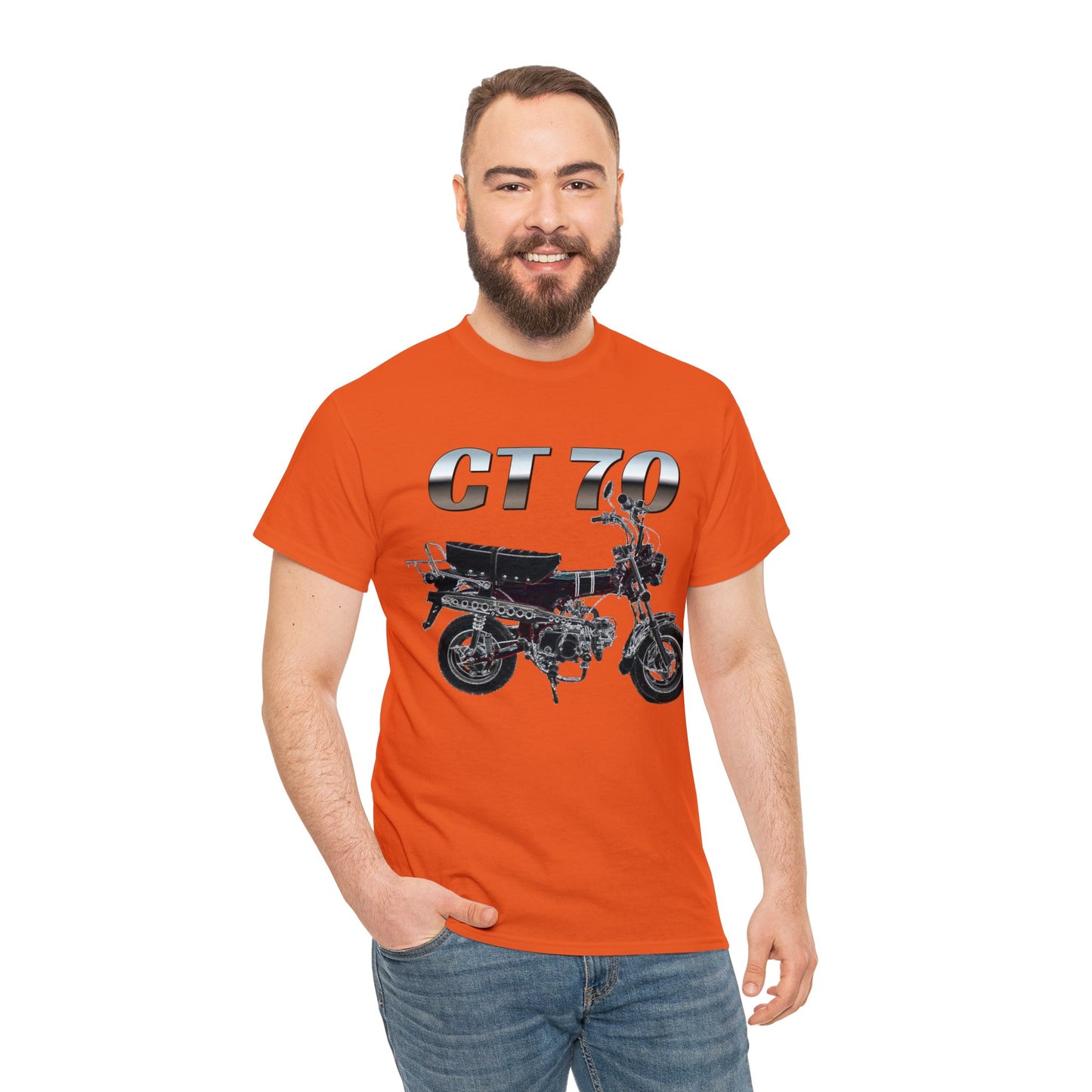 Trail 70 Mini BIke, Vintage Mini Bike, Retro Mini Bike Heavy Cotton Tee