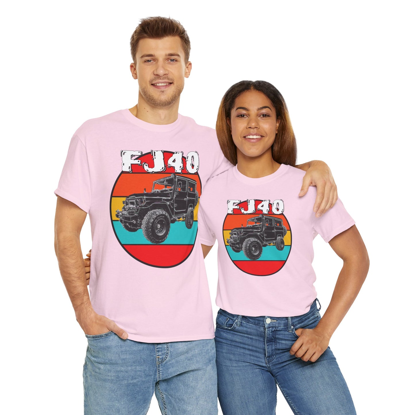 FJ 40 4x4 Off Road Truck Vintage Retro Heavy Cotton Tee