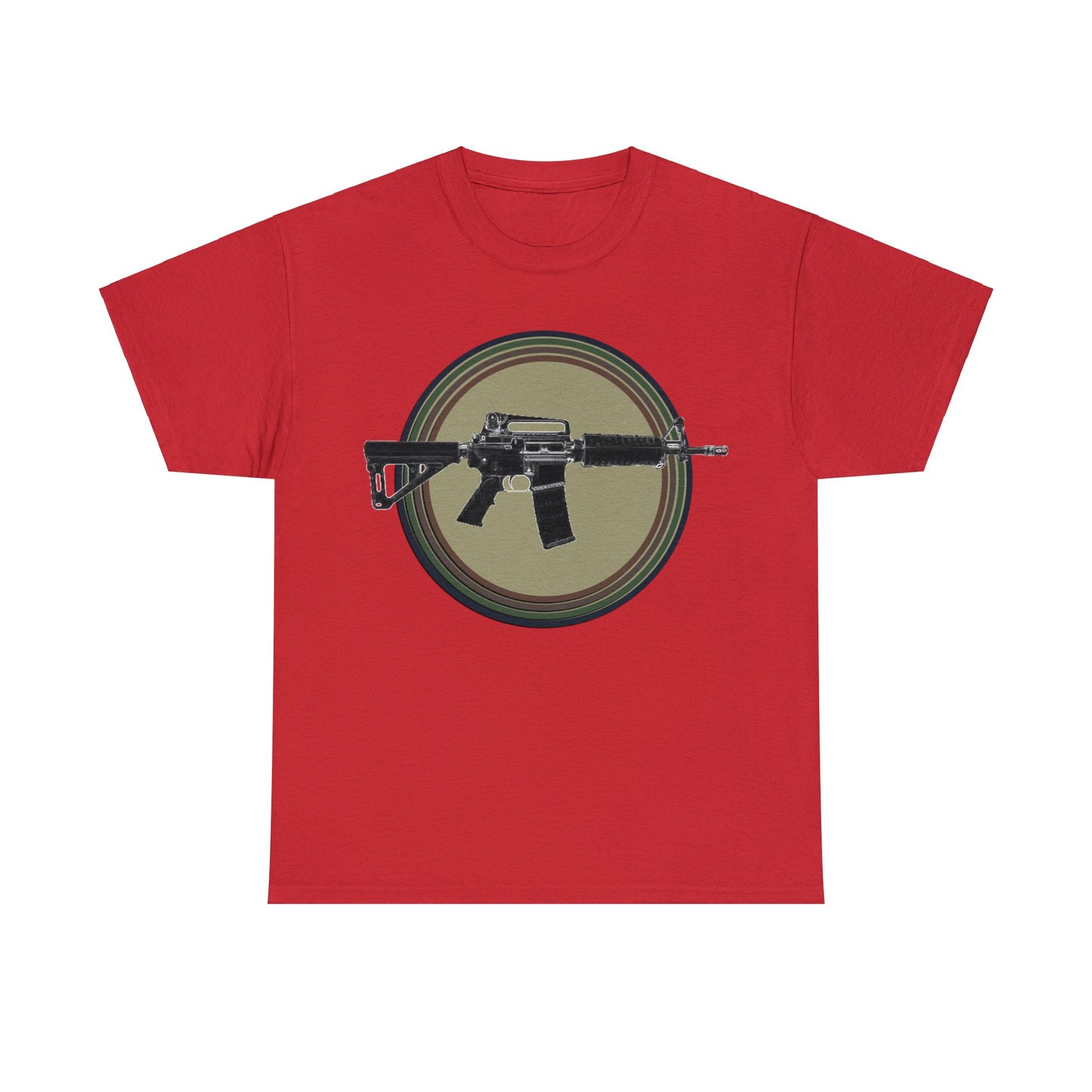 AR 15, Tactitcal Gun, Military Gun, Machine Gun Heavy Cotton Tee