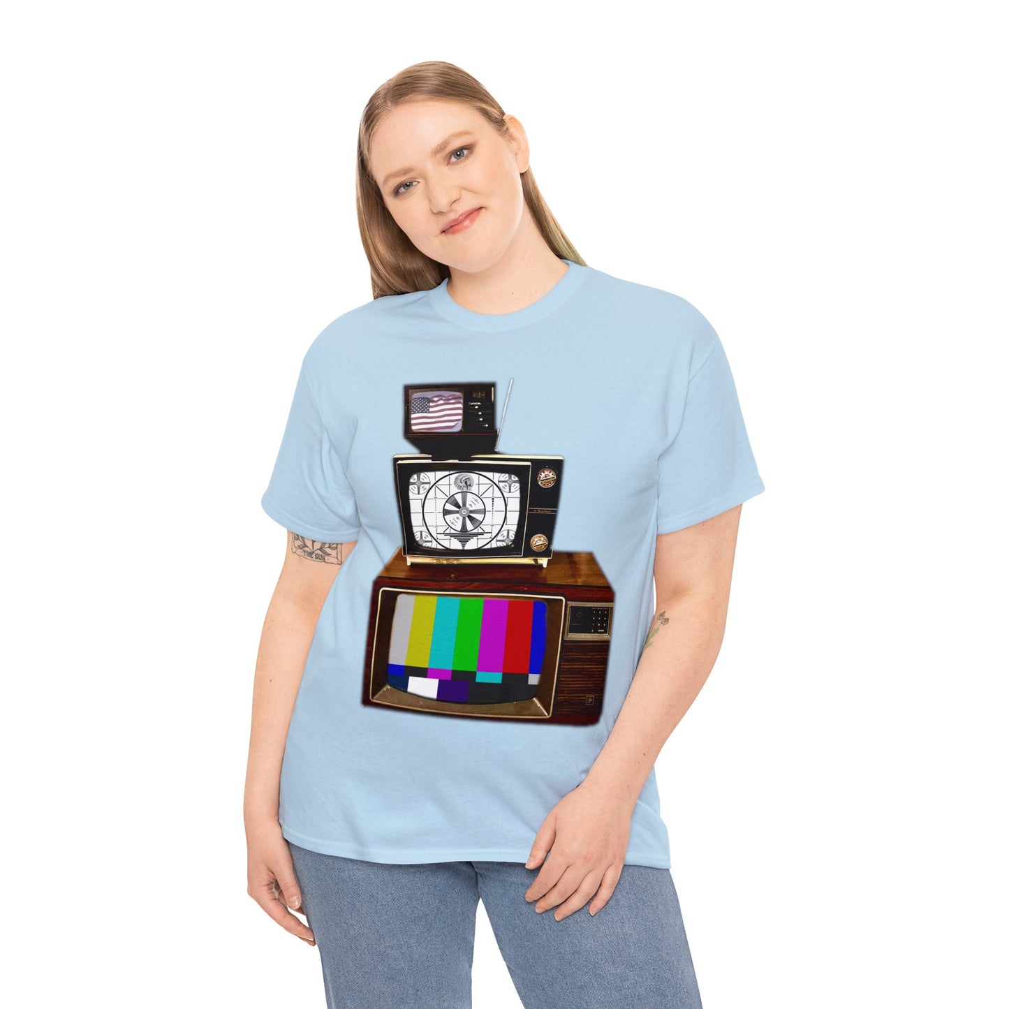 Vintage Televisions, Tube TV, Sign Off Screen, Old School, Vintage, Retro Heavy Cotton Tee