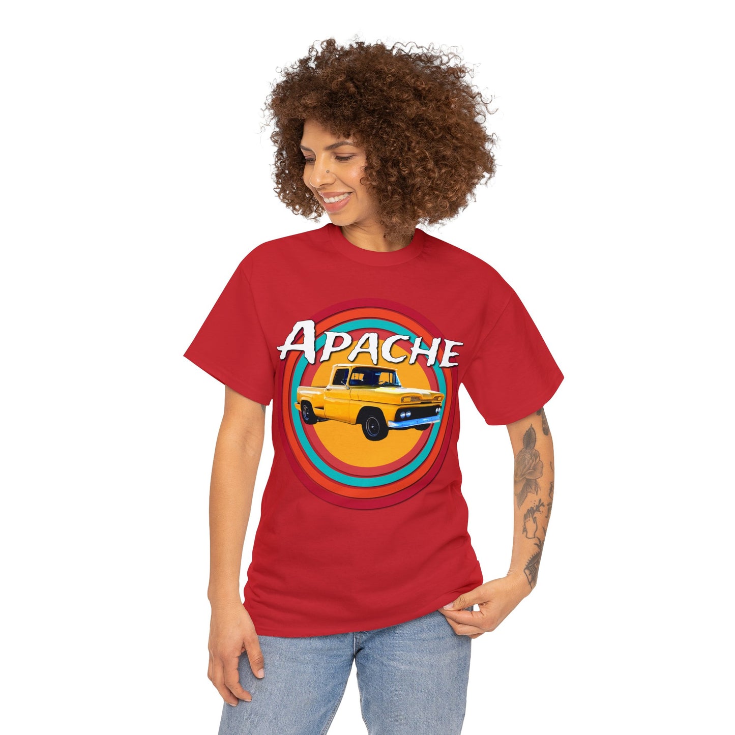 Apache C 10 Pickup Truck, 1960's Pickup Truck, Cool Vintage Pickup Truck Heavy Cotton Tee