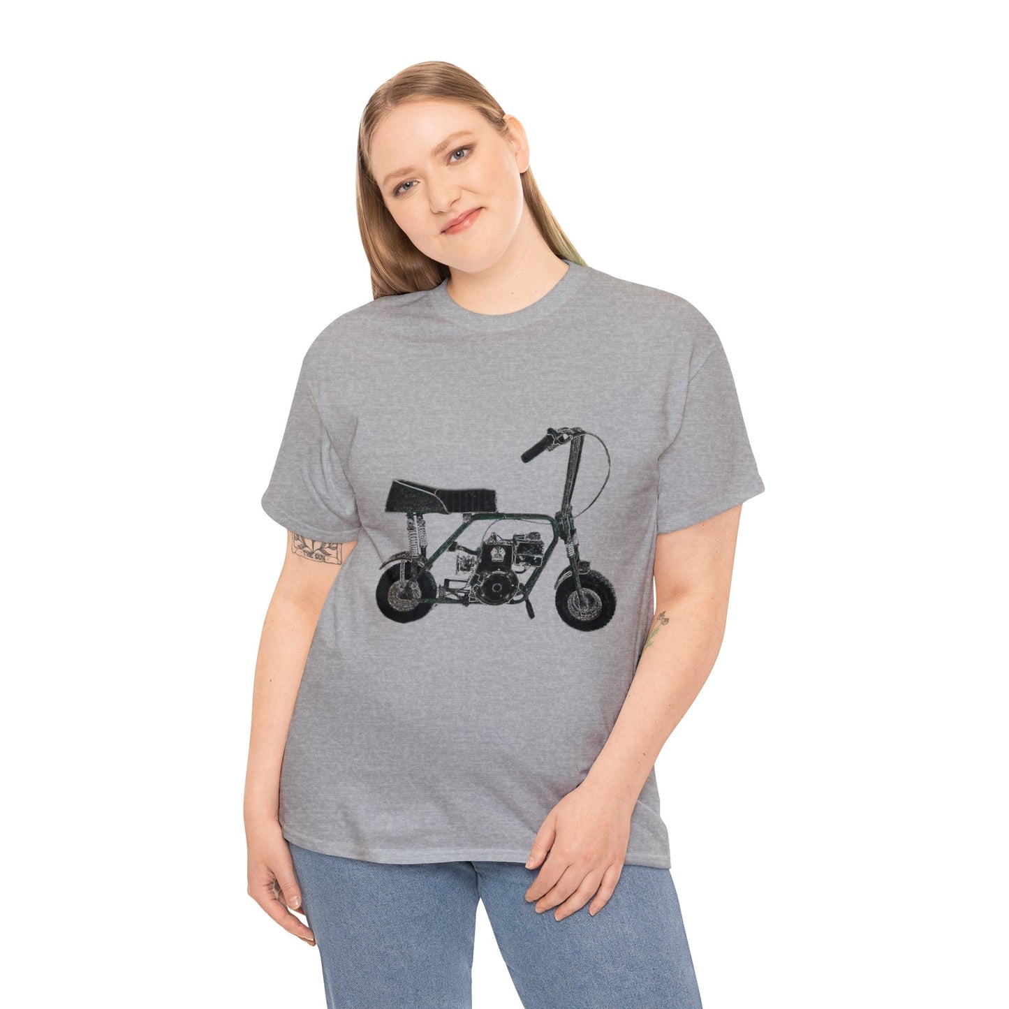 Mini Bike, Scooter, Vintage, Retro, Motorcycle, Moped Heavy Cotton Tee