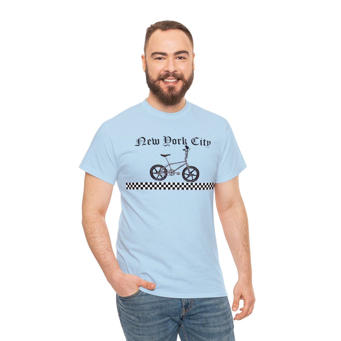 New York City Old School BMX Bike Vintage Retro Heavy Cotton Tee