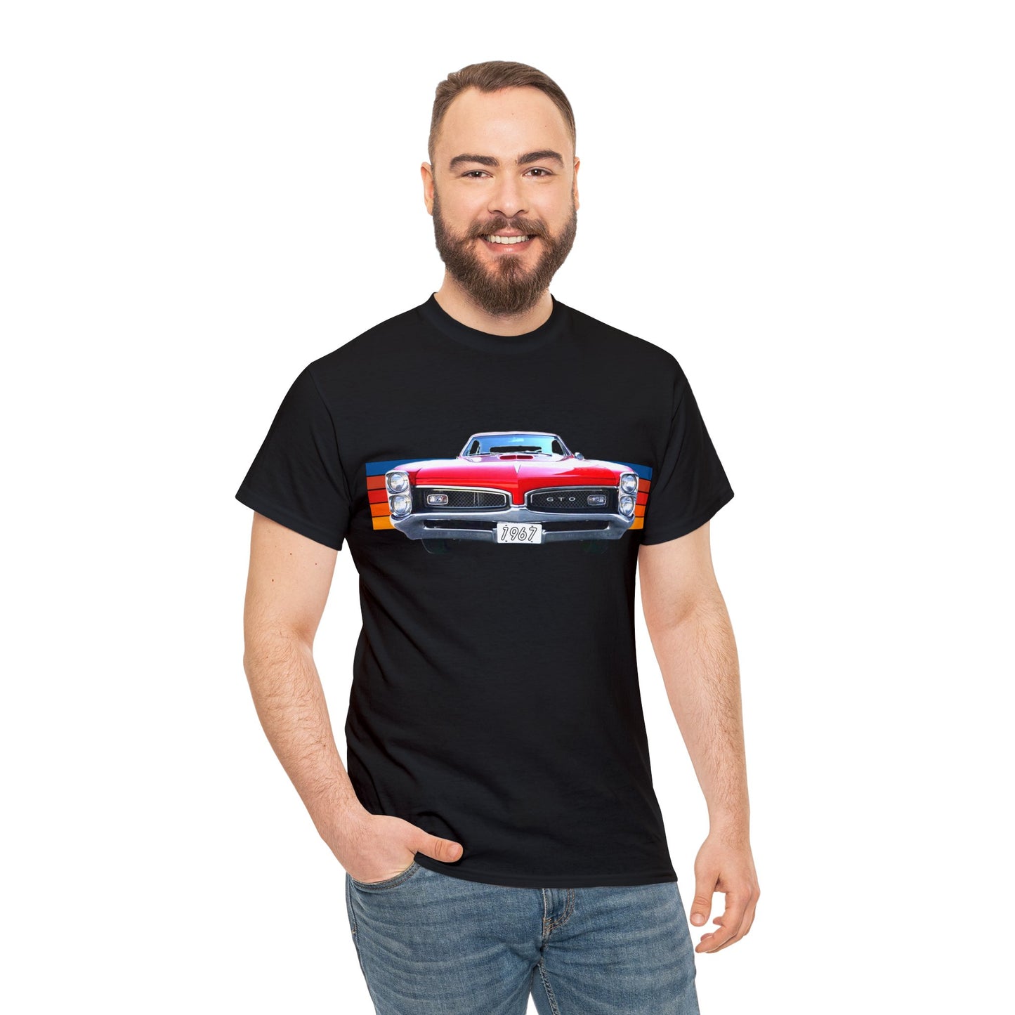 GTO American Muscle Car Pontiac, Vintage Car Made in the USA Heavy Cotton Tee