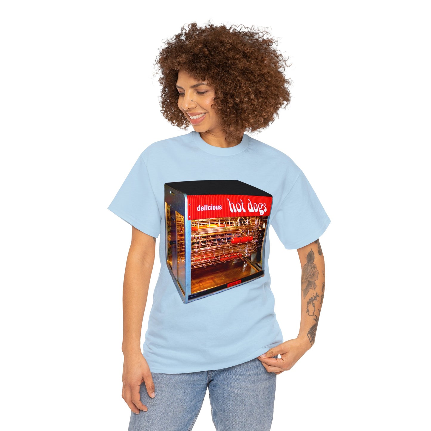 Hot Dog Roller, Hot Dog Vendor, Hot Dog Machine, Delicious Hot Dogs Heavy Cotton Tee