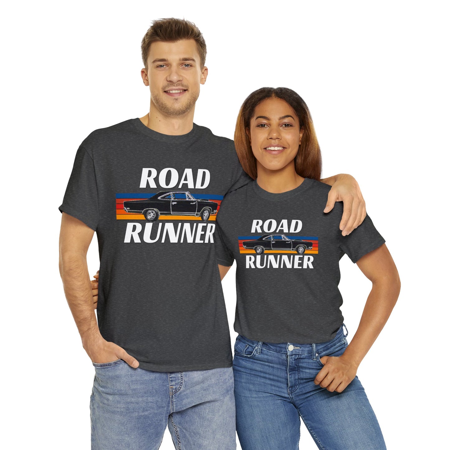 Vintage Road Runner Car, American Muscle Car, USA Muscle Automobile Heavy Cotton Tee