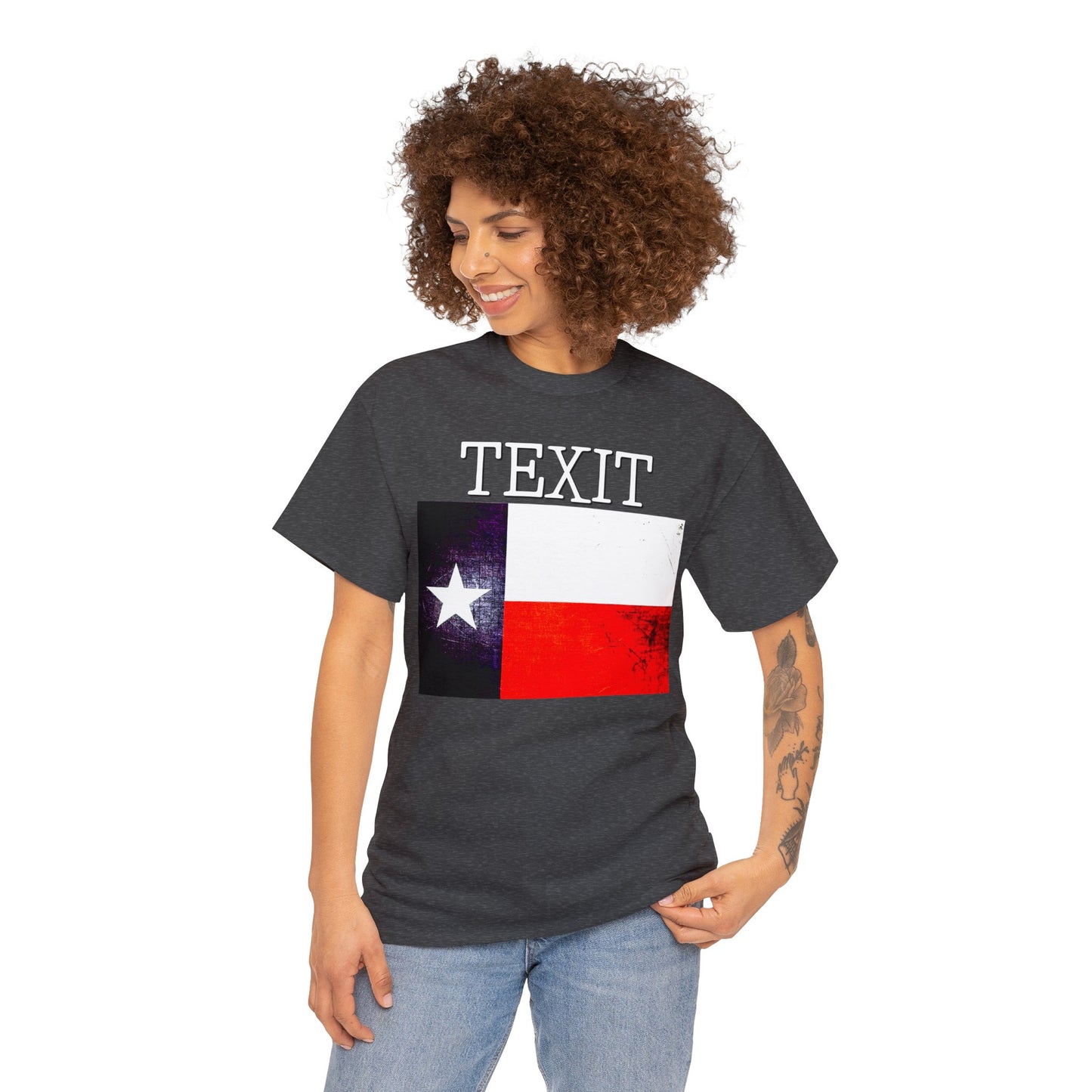 Texit Texas Flag Texas Independence Heavy Cotton Tee