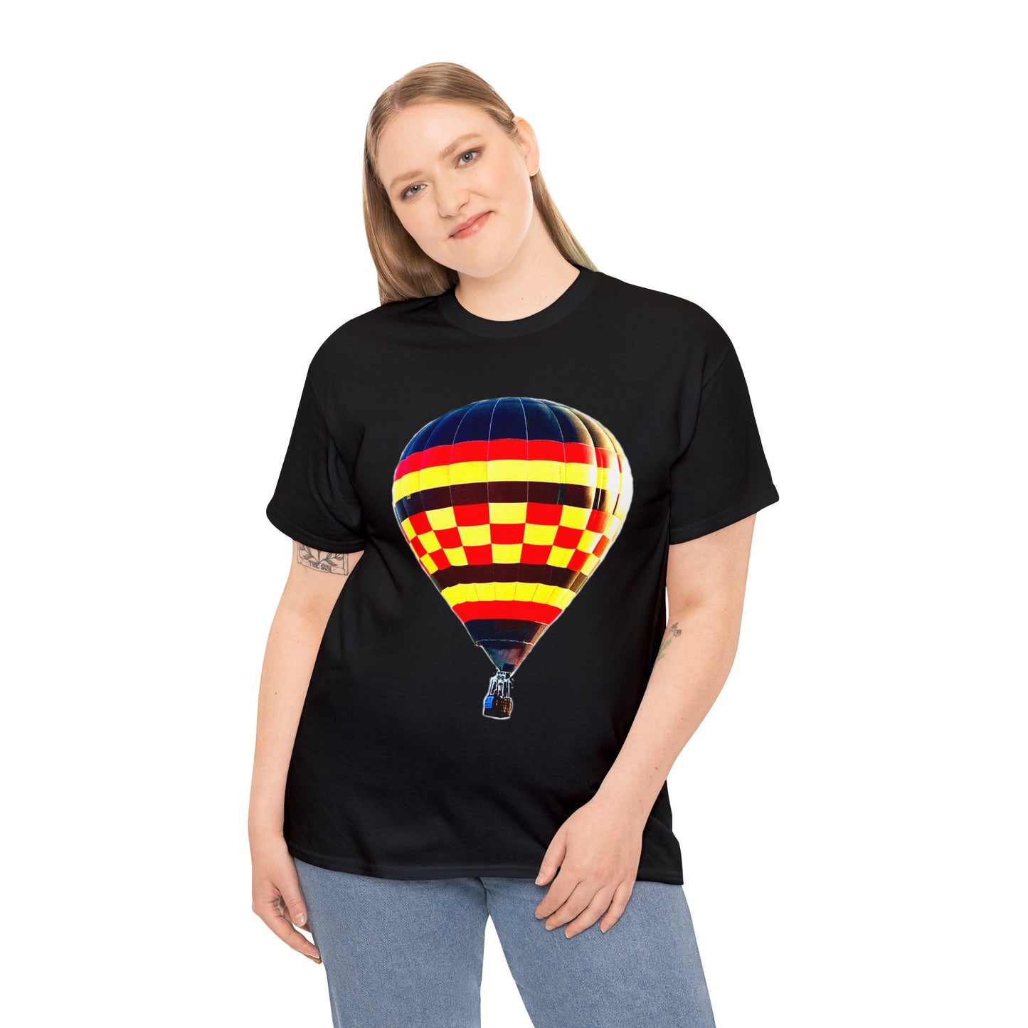 Hot Air Balloon, Balloon Pilot, Colorful Hot Air Balloon Heavy Cotton Tee