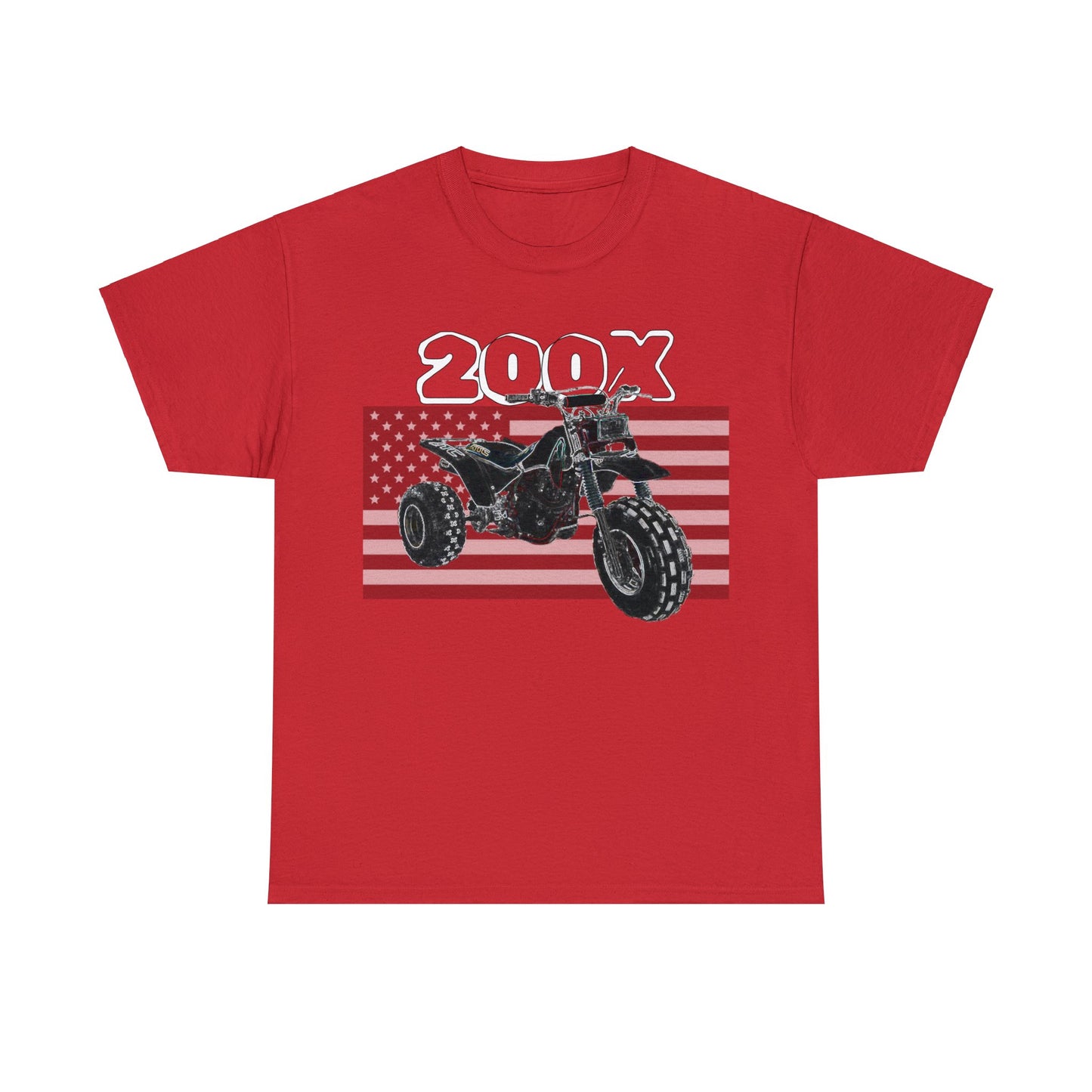 1985 Vintage Retro Three Wheeler ATV ATC 200x American Flag Heavy Cotton Tee