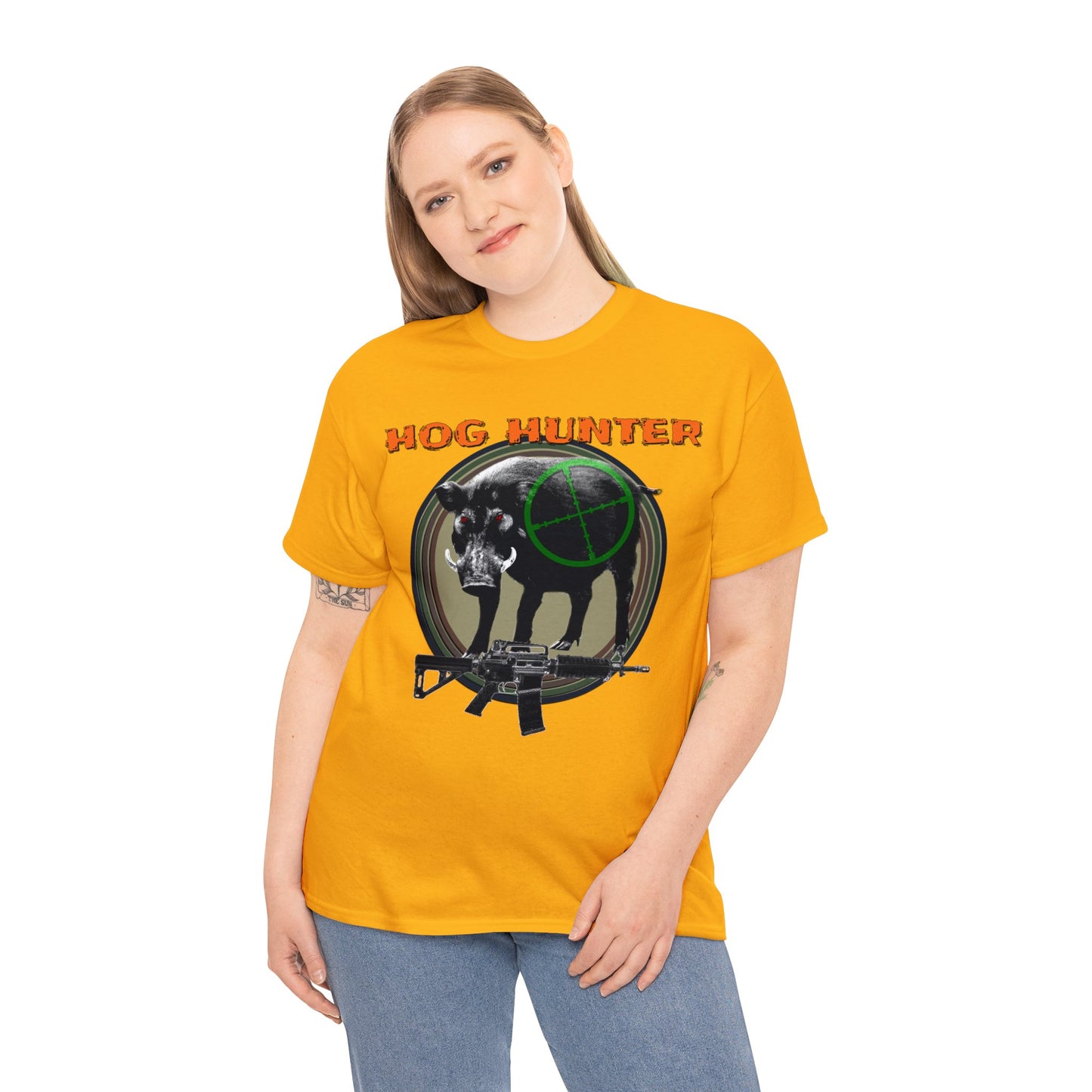 Wild Hog Hunter, Wild Hog, Hog Wild, Hog Boar Hunting Heavy Cotton Tee