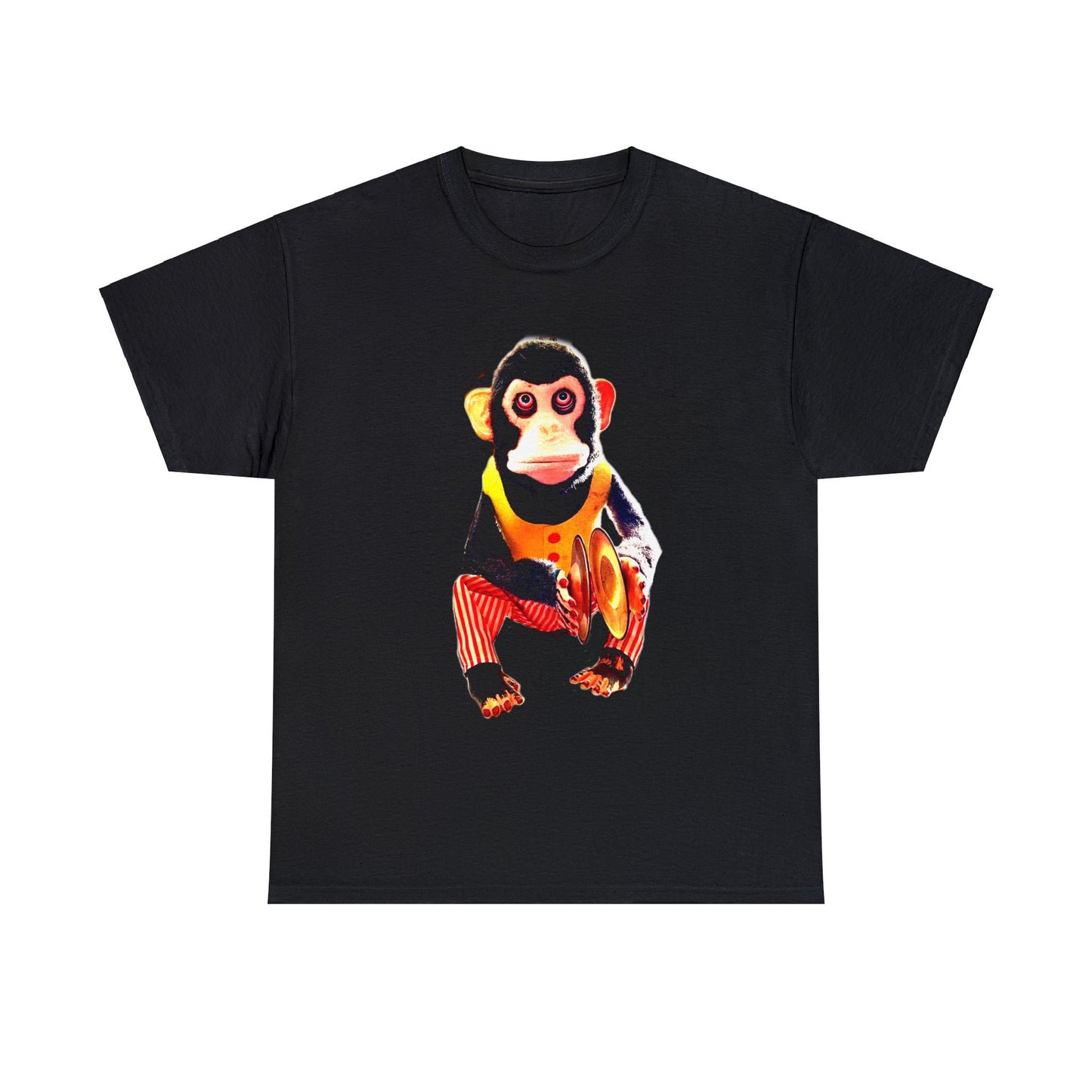 Cymbal Chimp Toy, Jolly Monkey With Cymbals Vintage Retro Heavy Cotton Tee