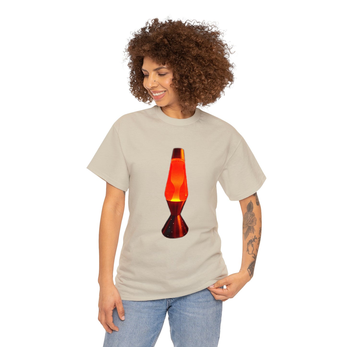 Orange Lava Lamp, Retro Lava Lamp, 1970s lighting Heavy Cotton Tee