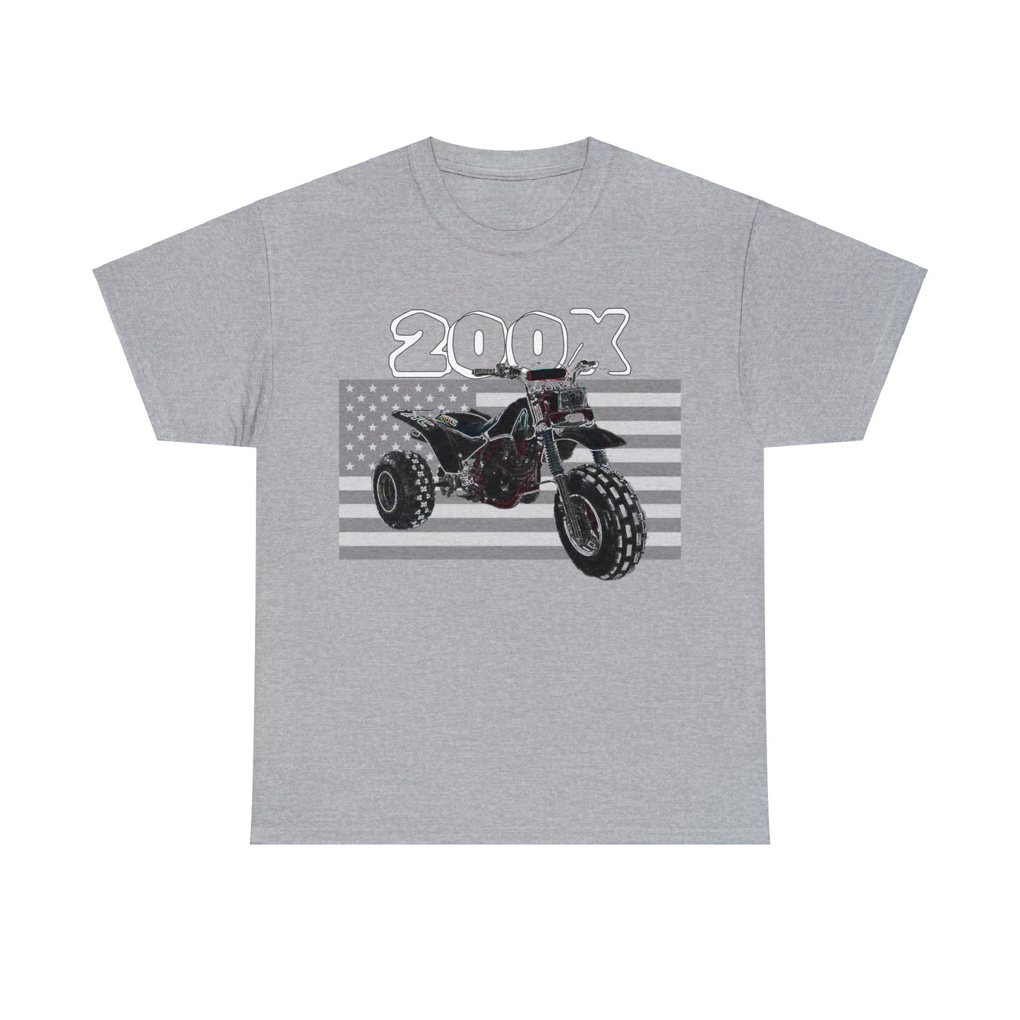 1985 Vintage Retro Three Wheeler ATV ATC 200x American Flag Heavy Cotton Tee