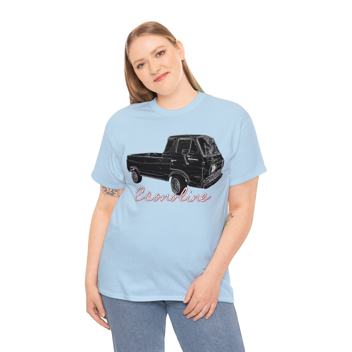 Econoline Pickup Truck, Vintage Pickup Truck, Old School Pickup Heavy Cotton Tee