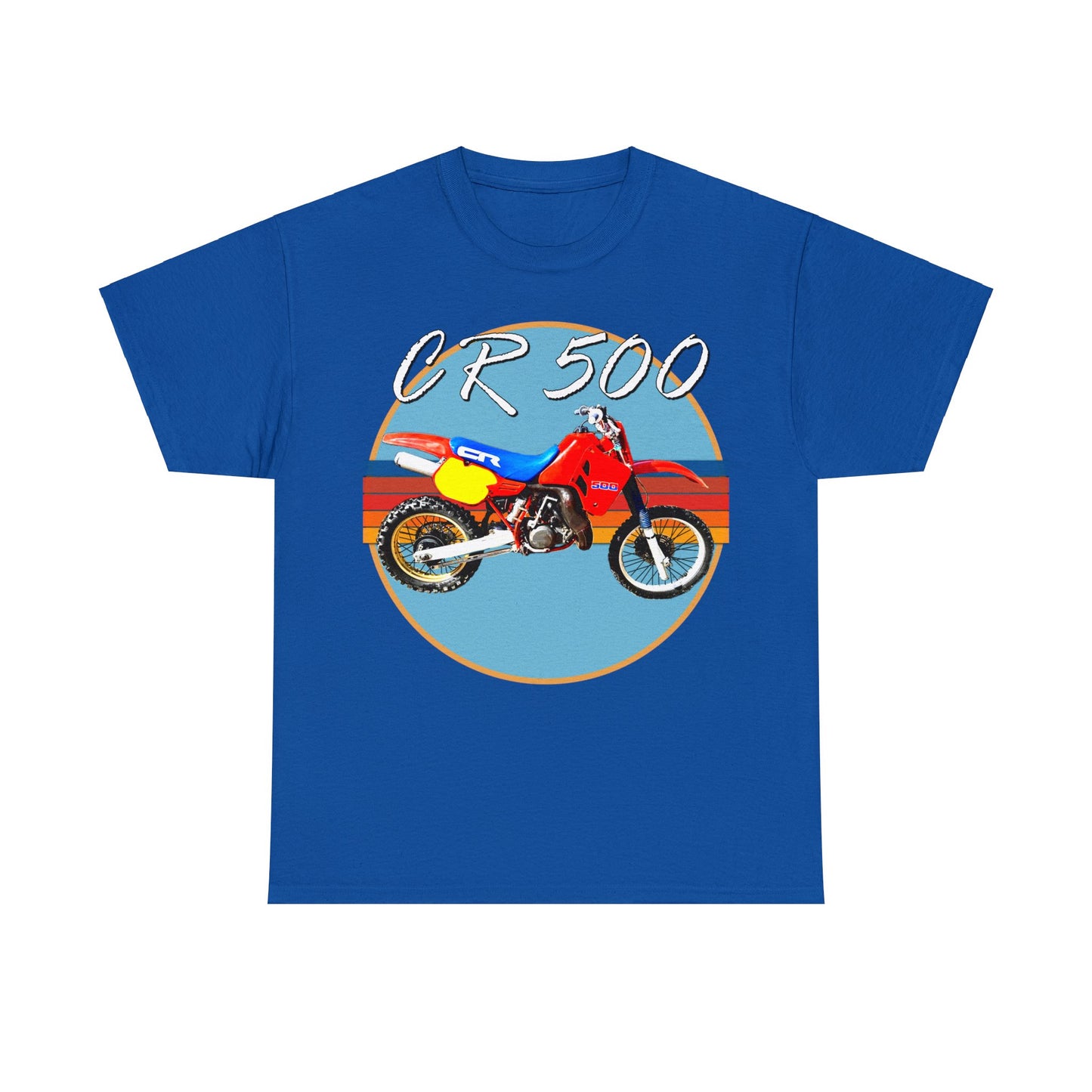 CR 500 Vintage Retro Motor Cross Motocross Motorcycle Dirt Bike Heavy Cotton Tee