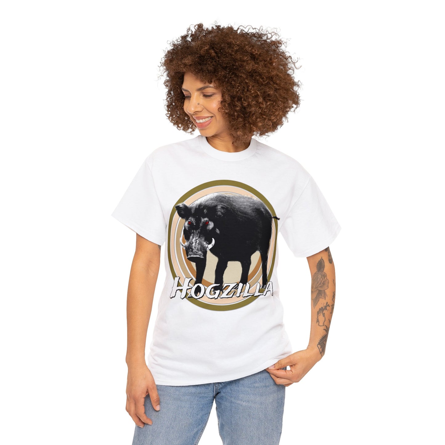 Wild Hog Hunting, Wild Hog, Hog Wild, Hog Boar Hunter, Hogzilla Heavy Cotton Tee